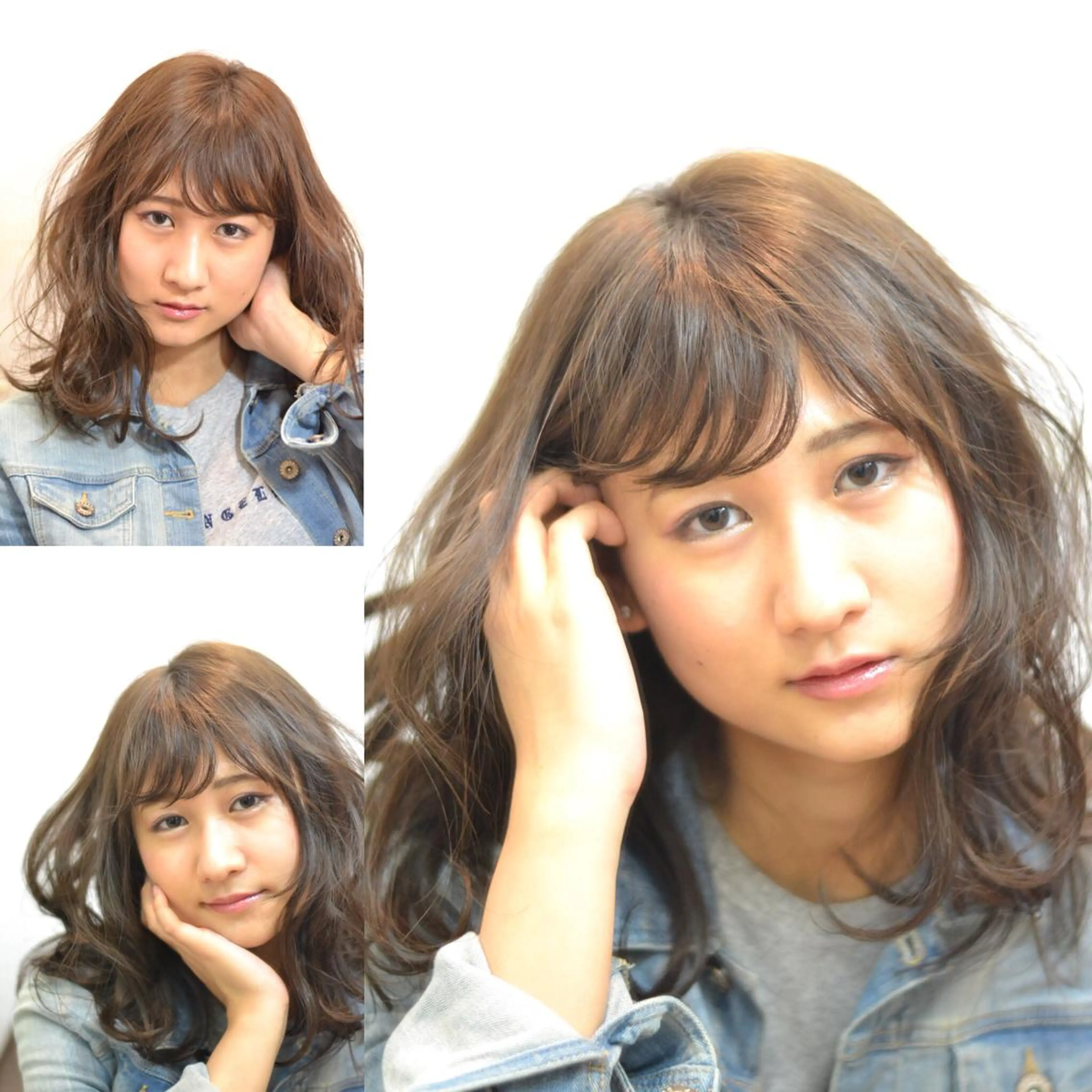 セミロング カラー パーマ 大木 拓瑞のヘアスタイル