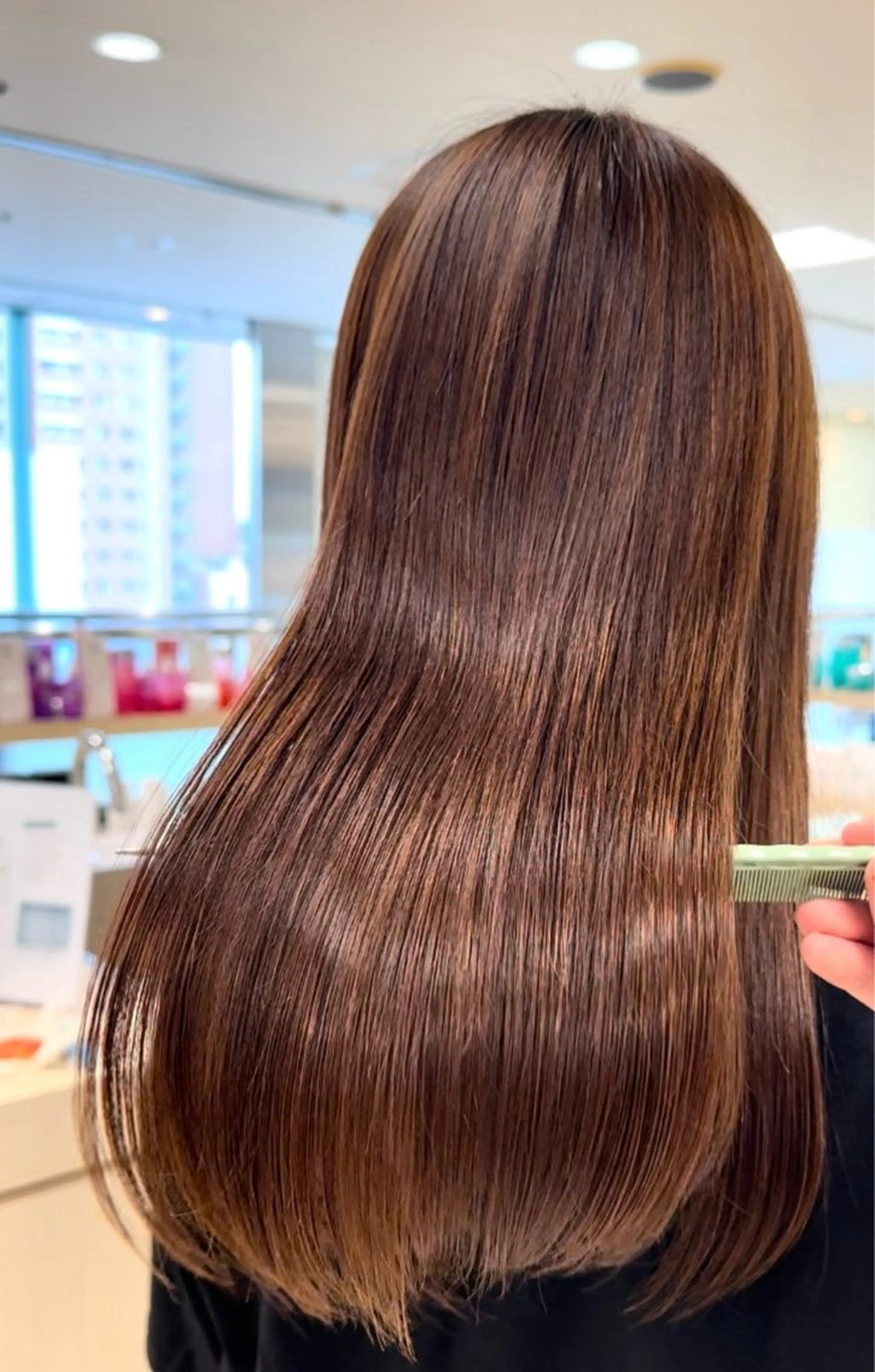 ロング カラー ブラウンカラー 艶髪 黄金比みくのヘアスタイル