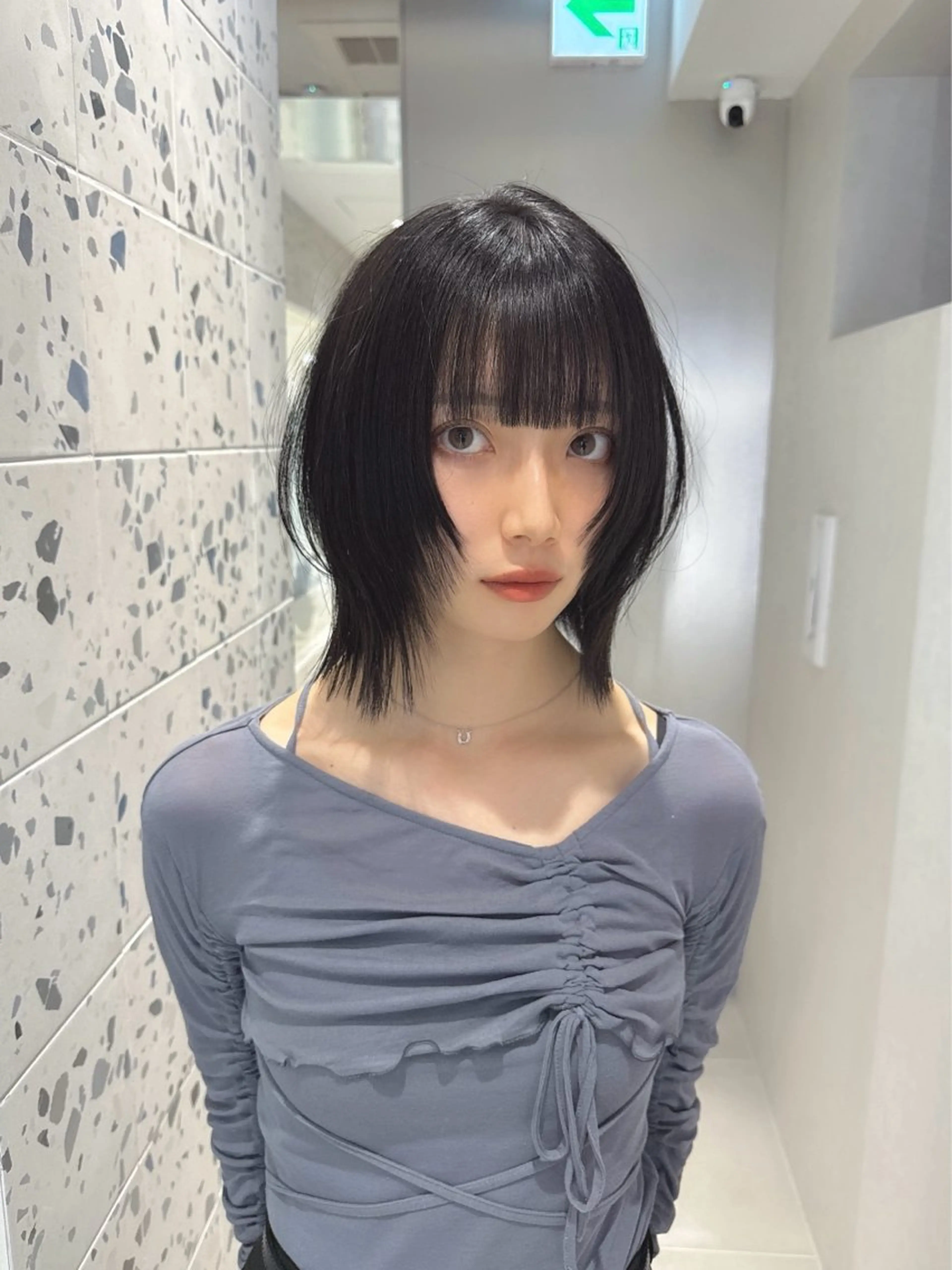 ミディアム カラー 黒髪 伸ばしかけ カット ヘアカラー トリートメント 矢野 晃平のヘアスタイル