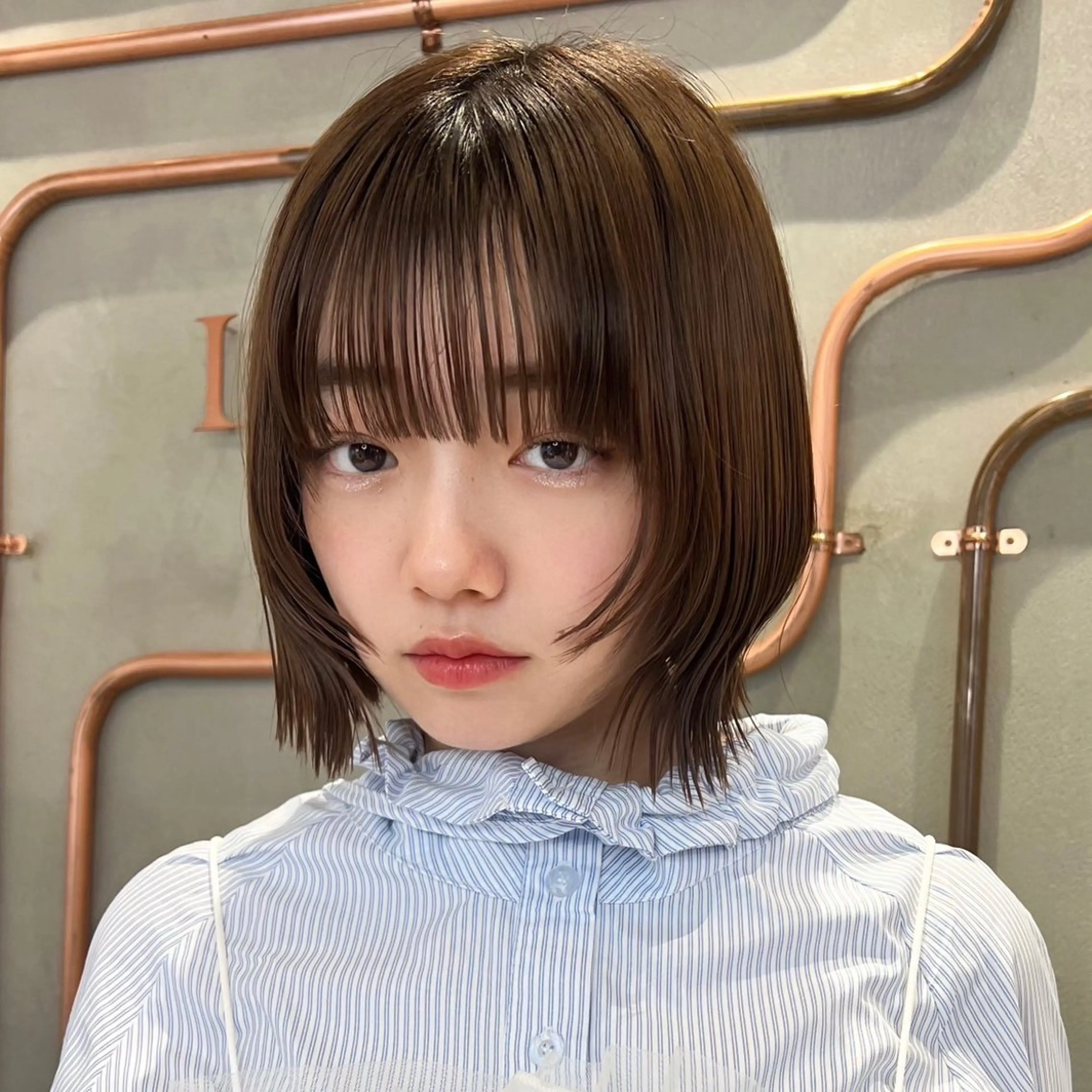 ショート カット 縮毛矯正 トリートメント 原宿/韓国ボブ /くびれボブ/優希のヘアスタイル