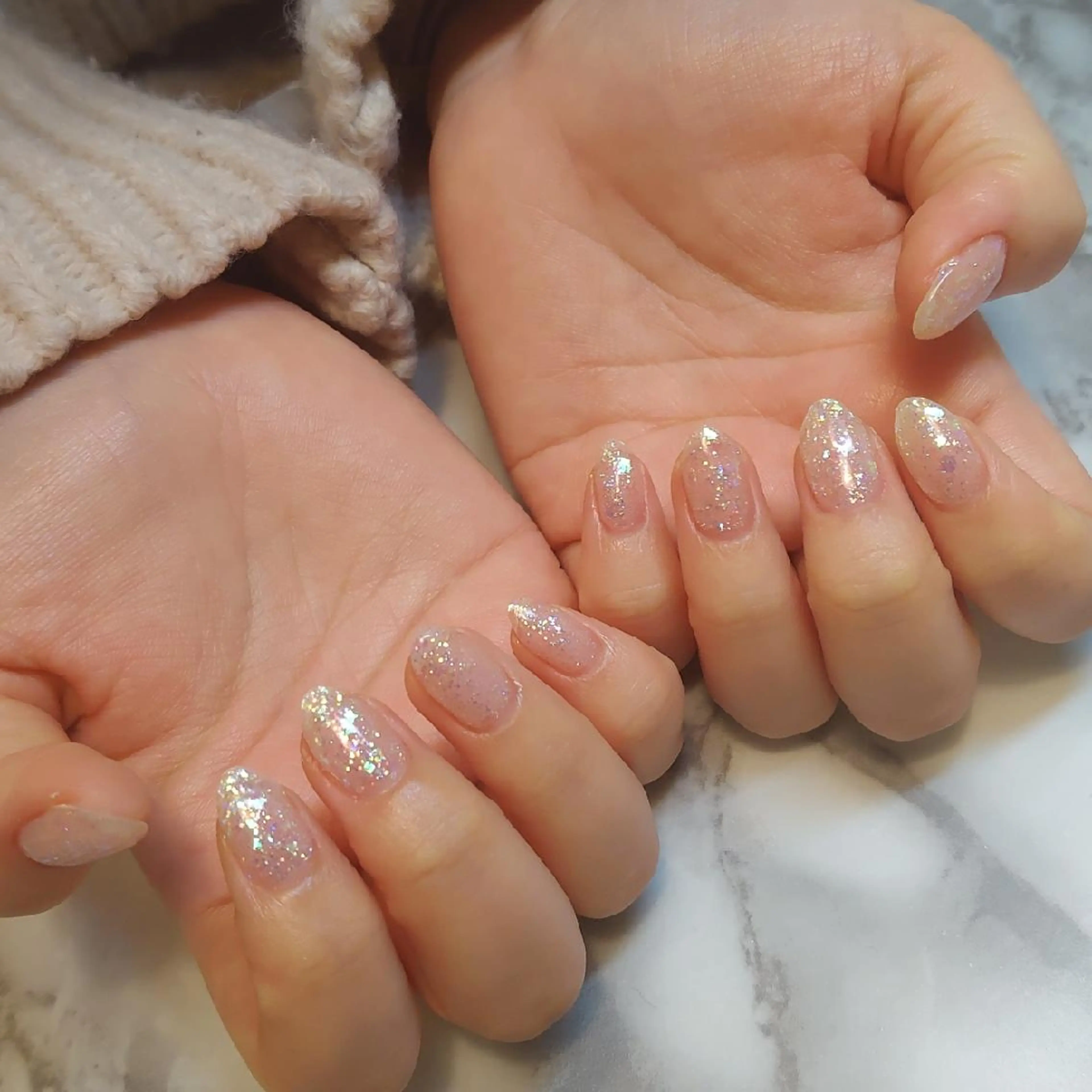 ネイル ラメ(グリッター) ジェヌインネイル 河内のネイルデザイン