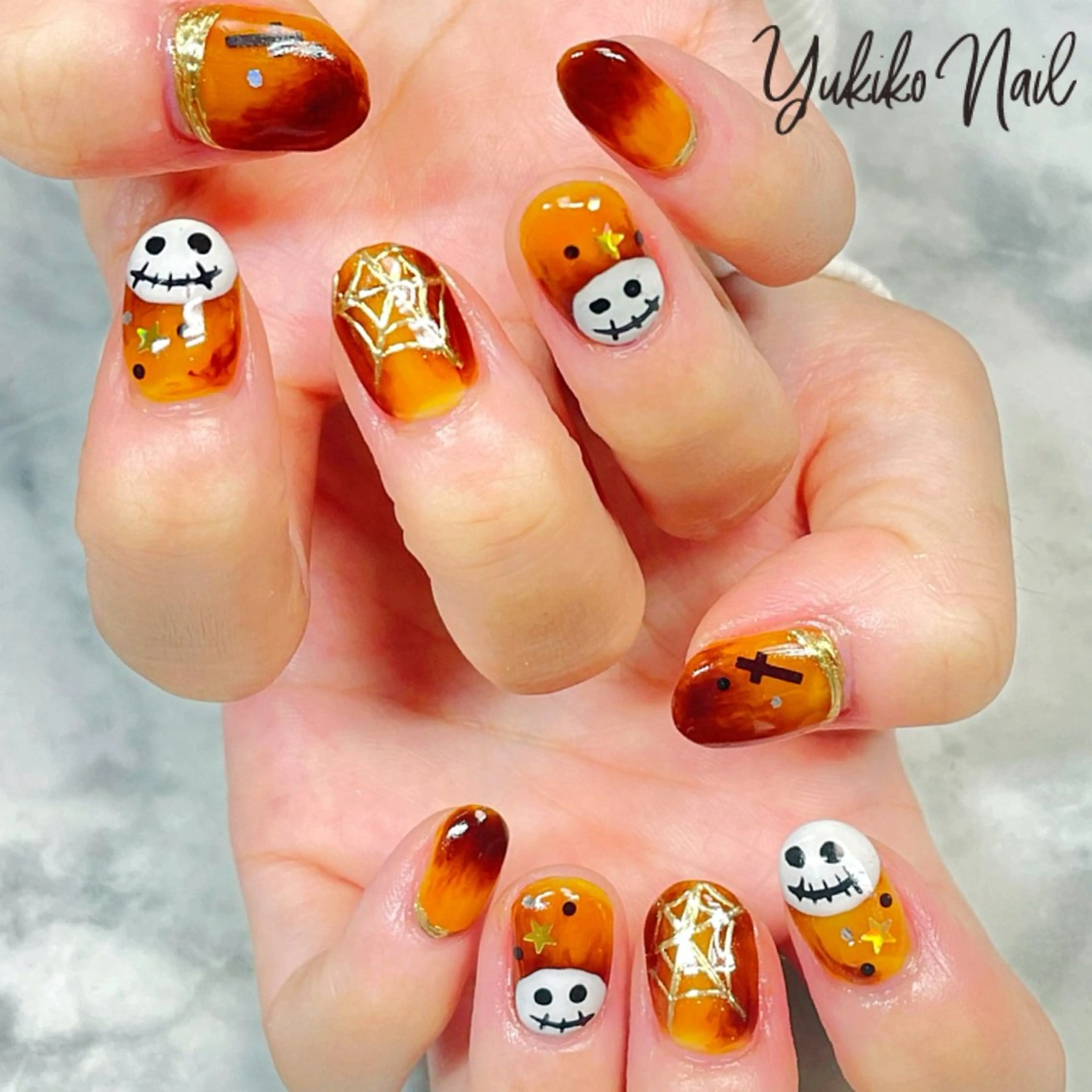 ネイル べっ甲ネイル ハロウィン ユキコ ネイルのネイルデザイン