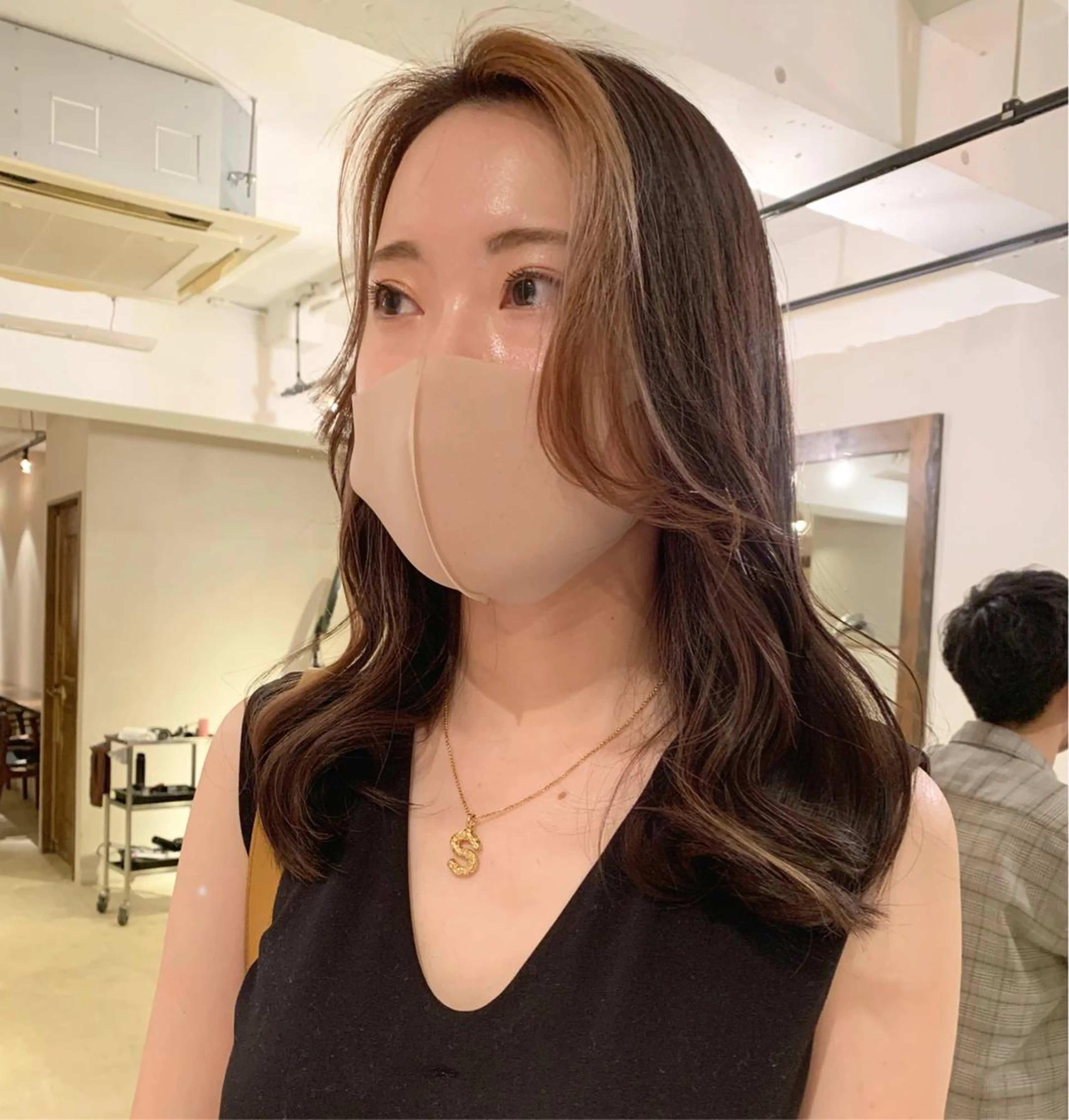 ロング カラー カット ヘアカラー トリートメント ヘッドスパ 透明感/オリーブ/ グレージュ/YUKAのヘアスタイル