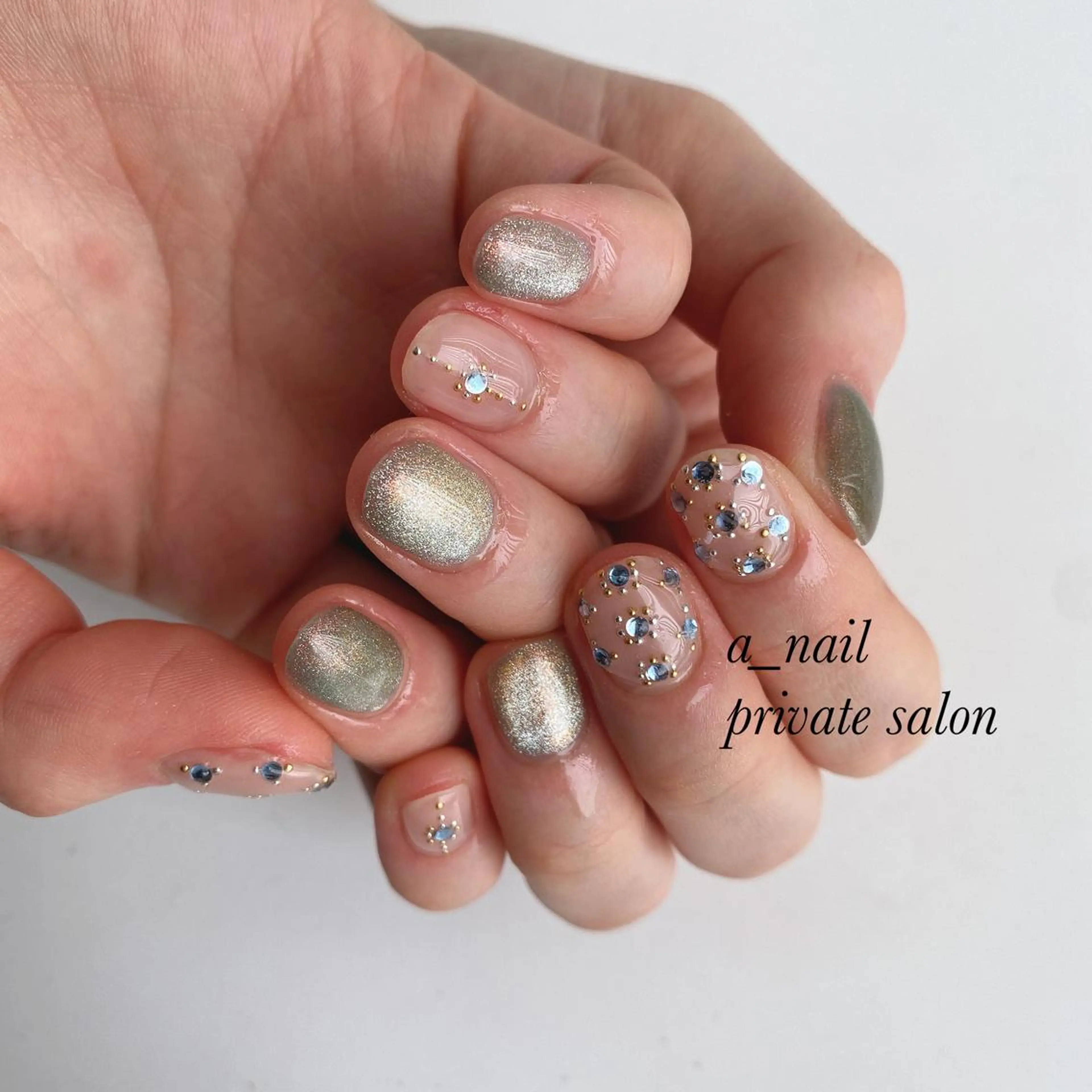 ネイル アニマル柄 フレンチネイル ジェルネイル 氷ネイル・うるうるネイル レース 菅 恵奈のネイルデザイン