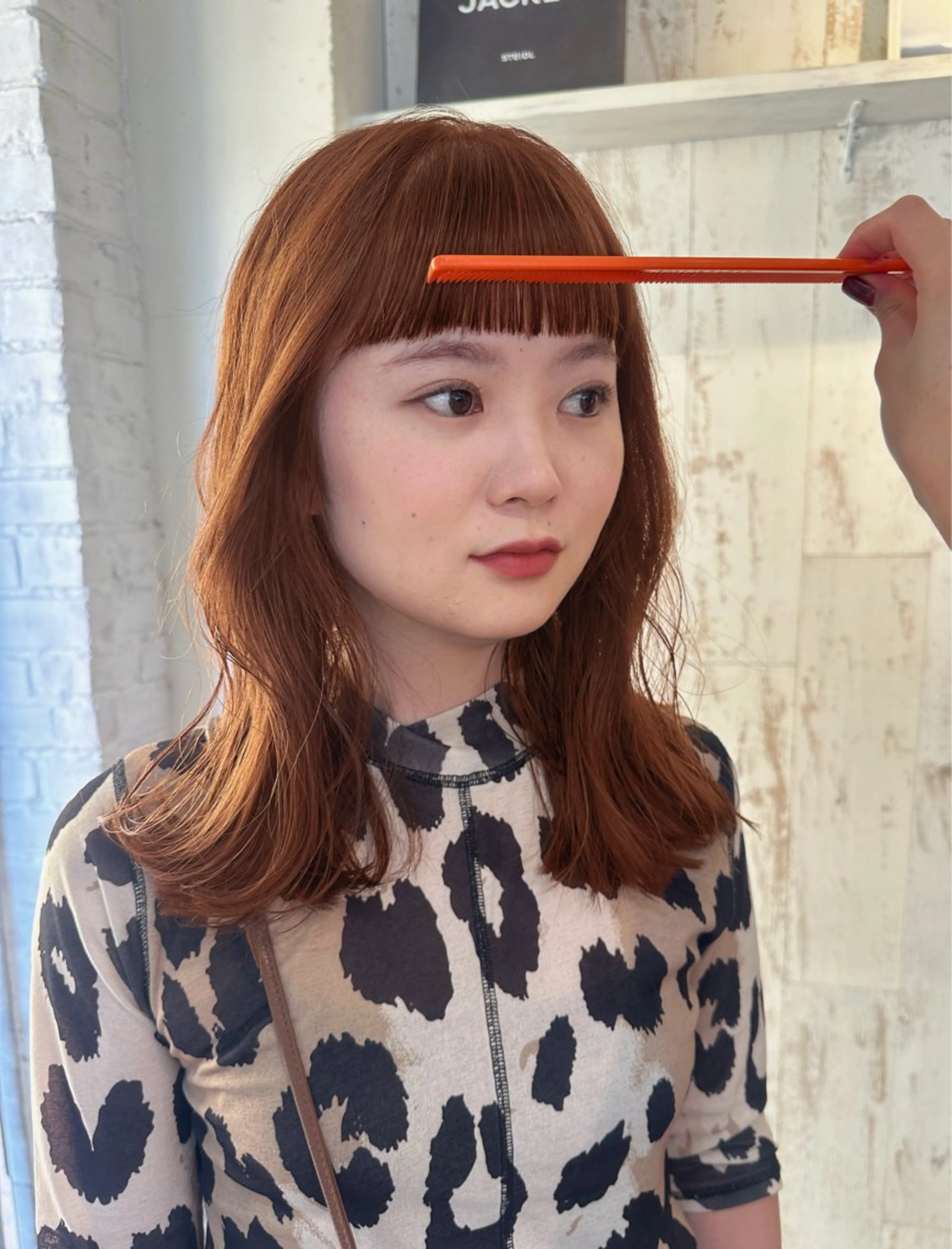 ミディアム カラー ブラウンカラー オレンジ オレンジブラウン ❤️アヤカ Wカラー ボブ レイヤー❤️のヘアスタイル