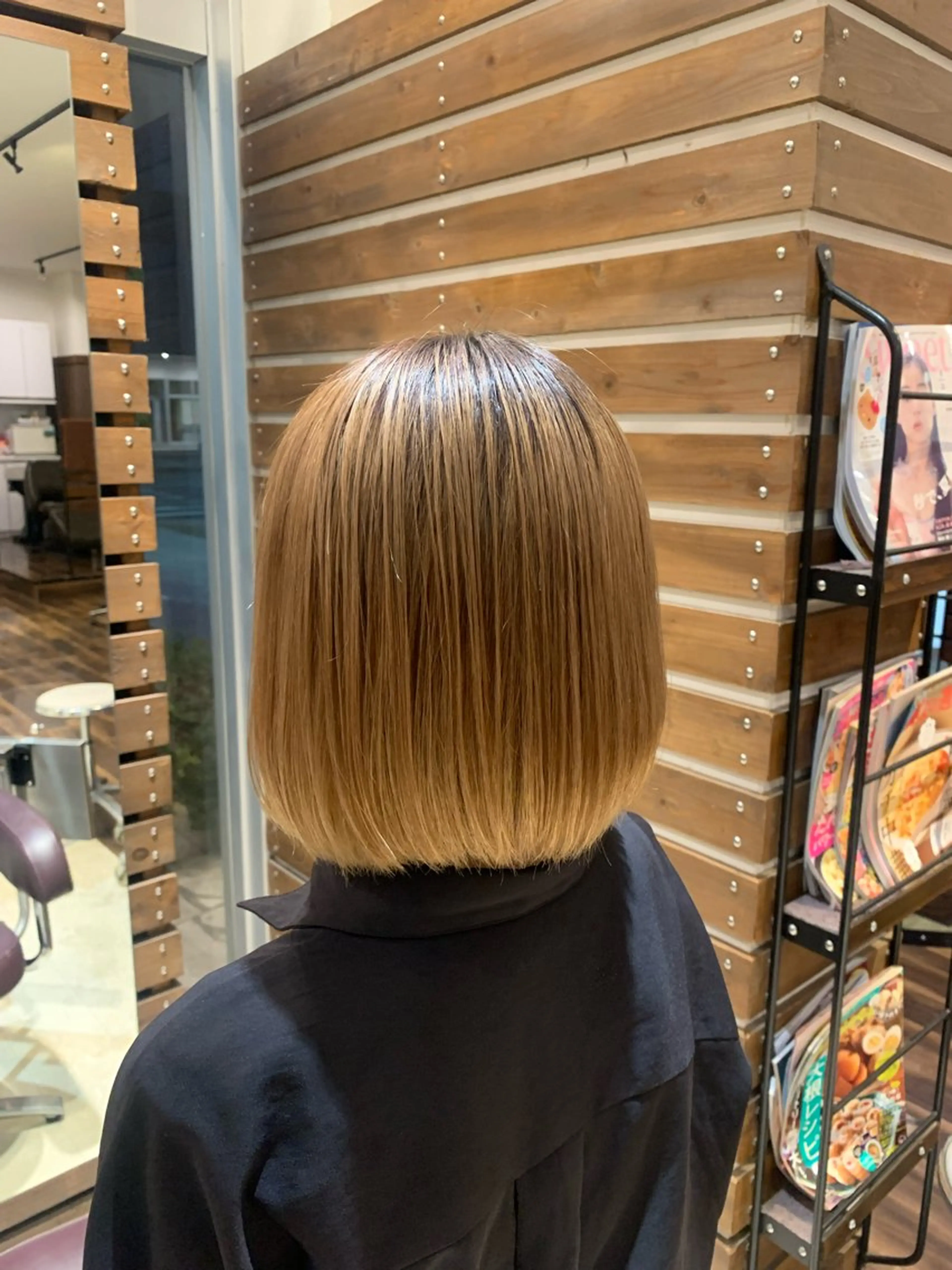 ショート パーマ 縮毛矯正 酸性ストレート ストレートパーマ 艶カラー 透明感カラー/叶羽のヘアスタイル