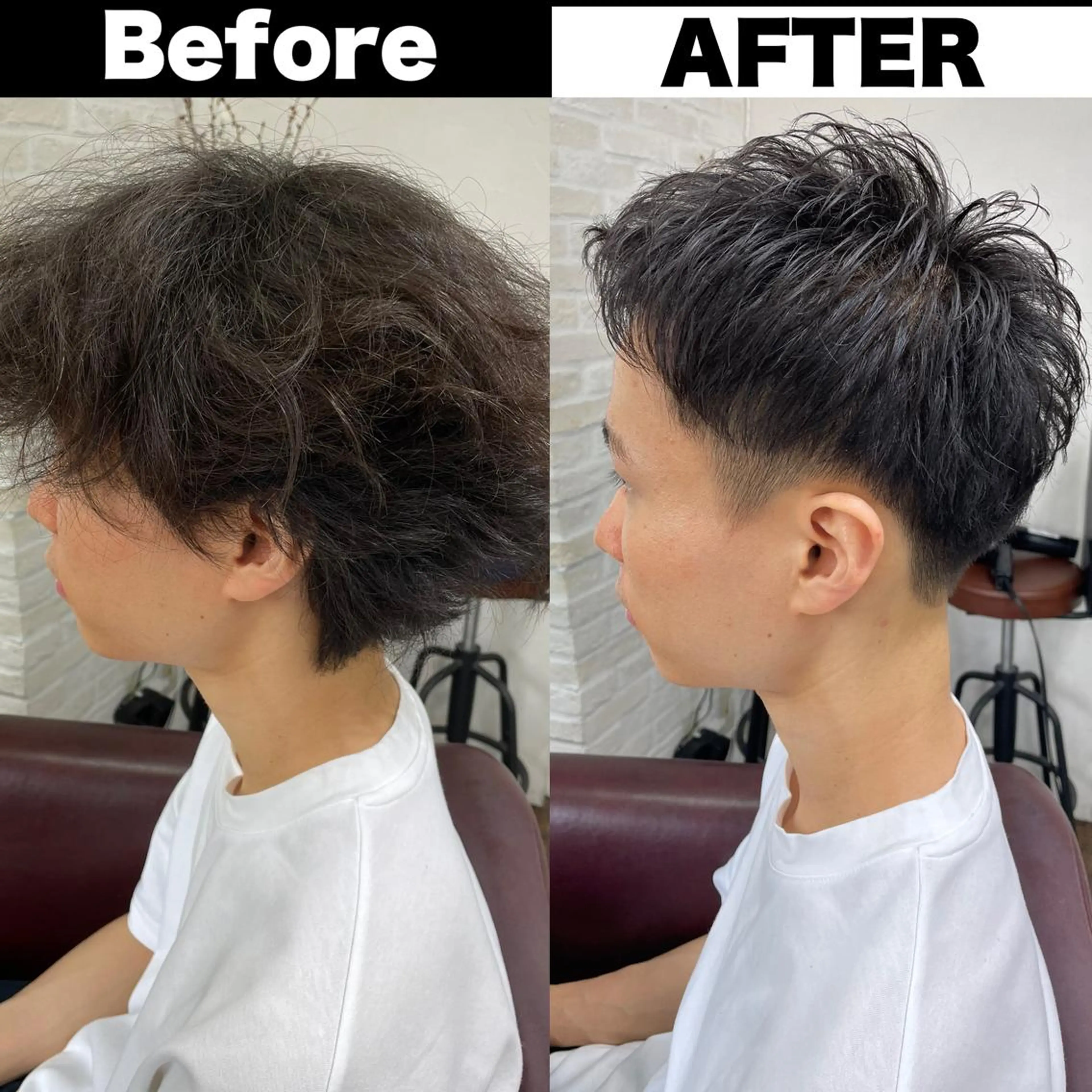 メンズ ビジネス センターパート メンズパーマ ツーブロック 刈り上げ Soleria /ソレリア所属・Soleria 田中慎一のヘアスタイル