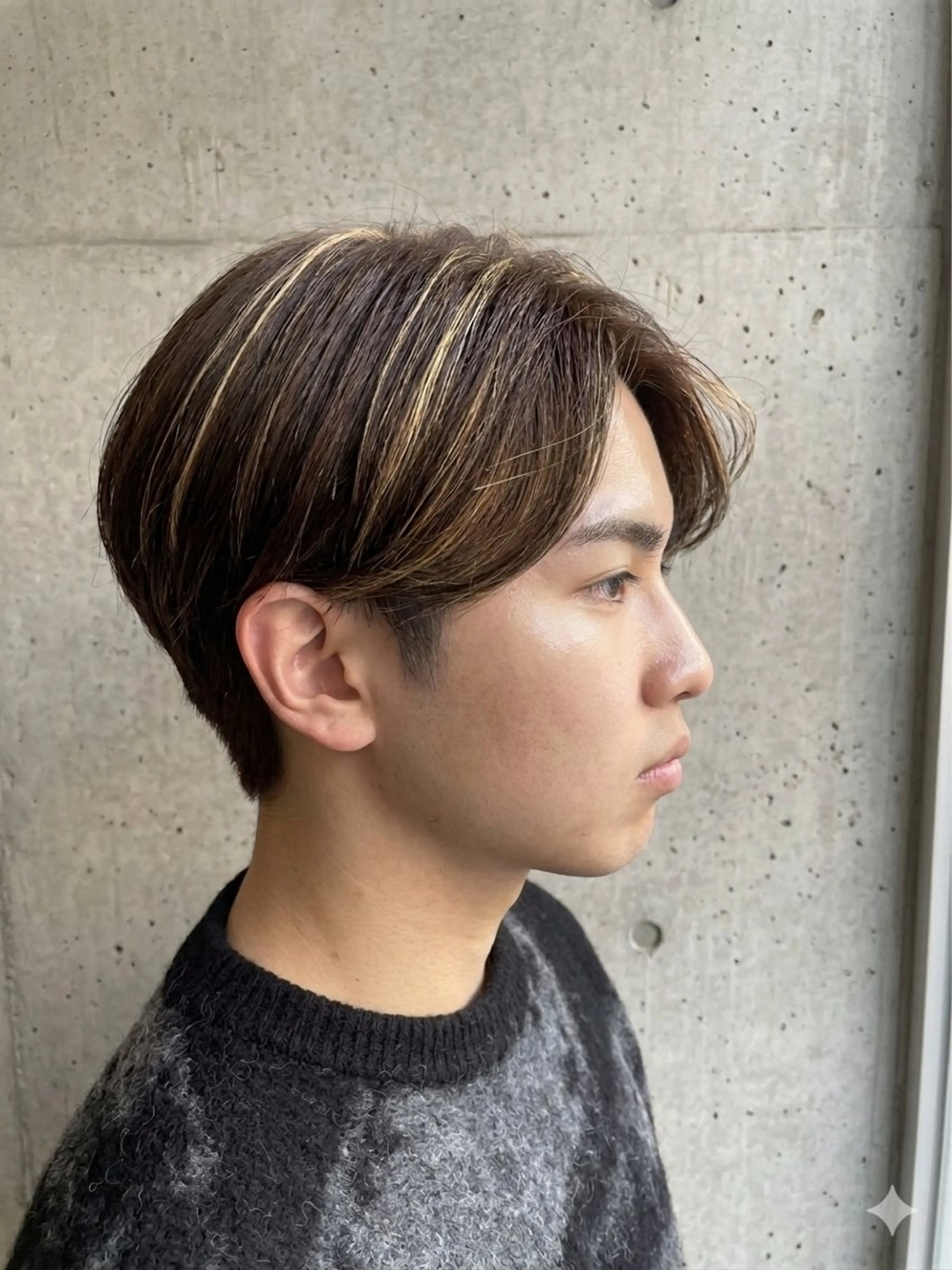 ショート カラー メンズ メンズハイライト /バレイヤージュ比嘉のヘアスタイル