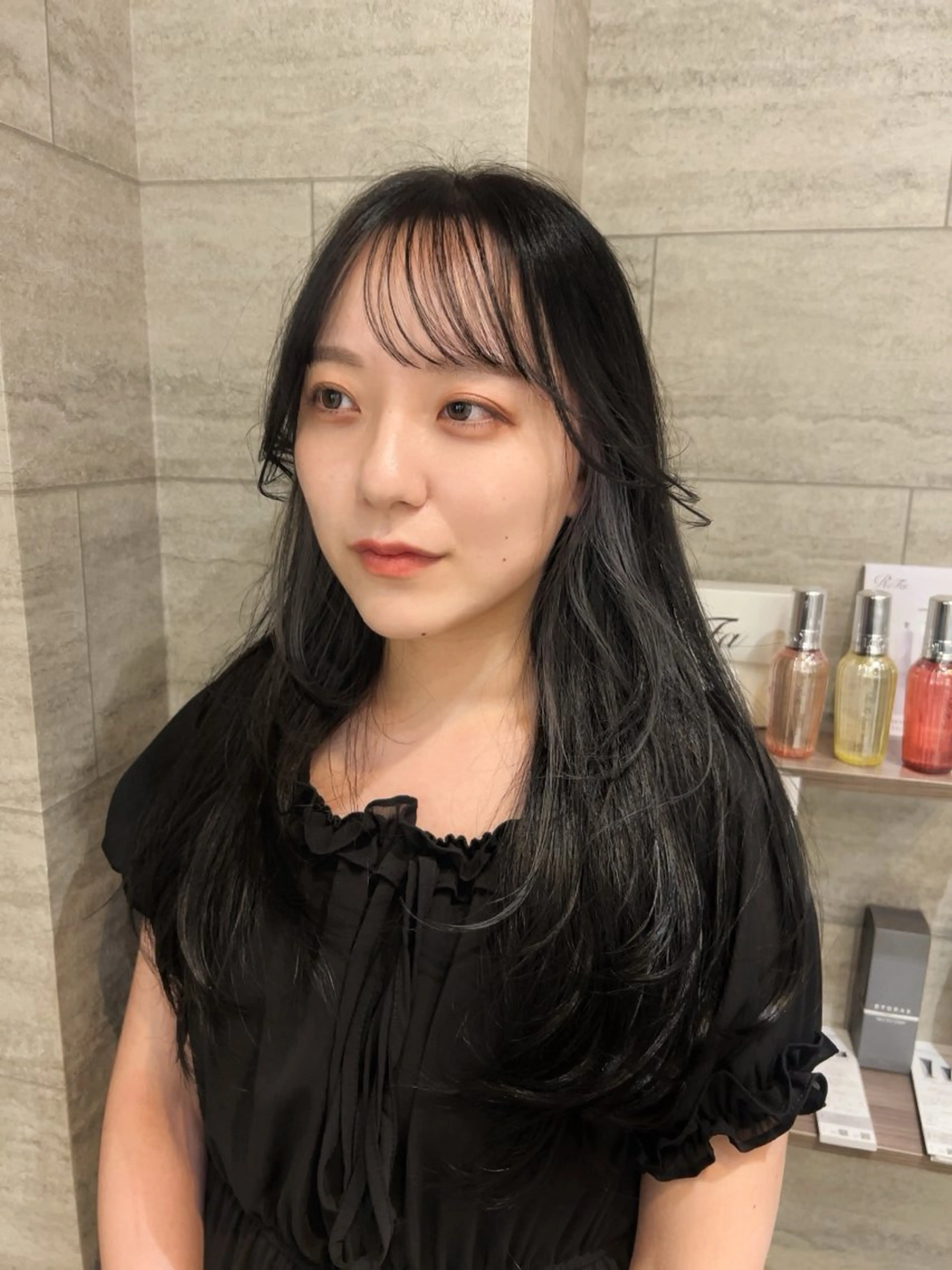 ロング カット ヘアカラー レイヤー/韓国/ ハッシュ/高田翼のヘアスタイル