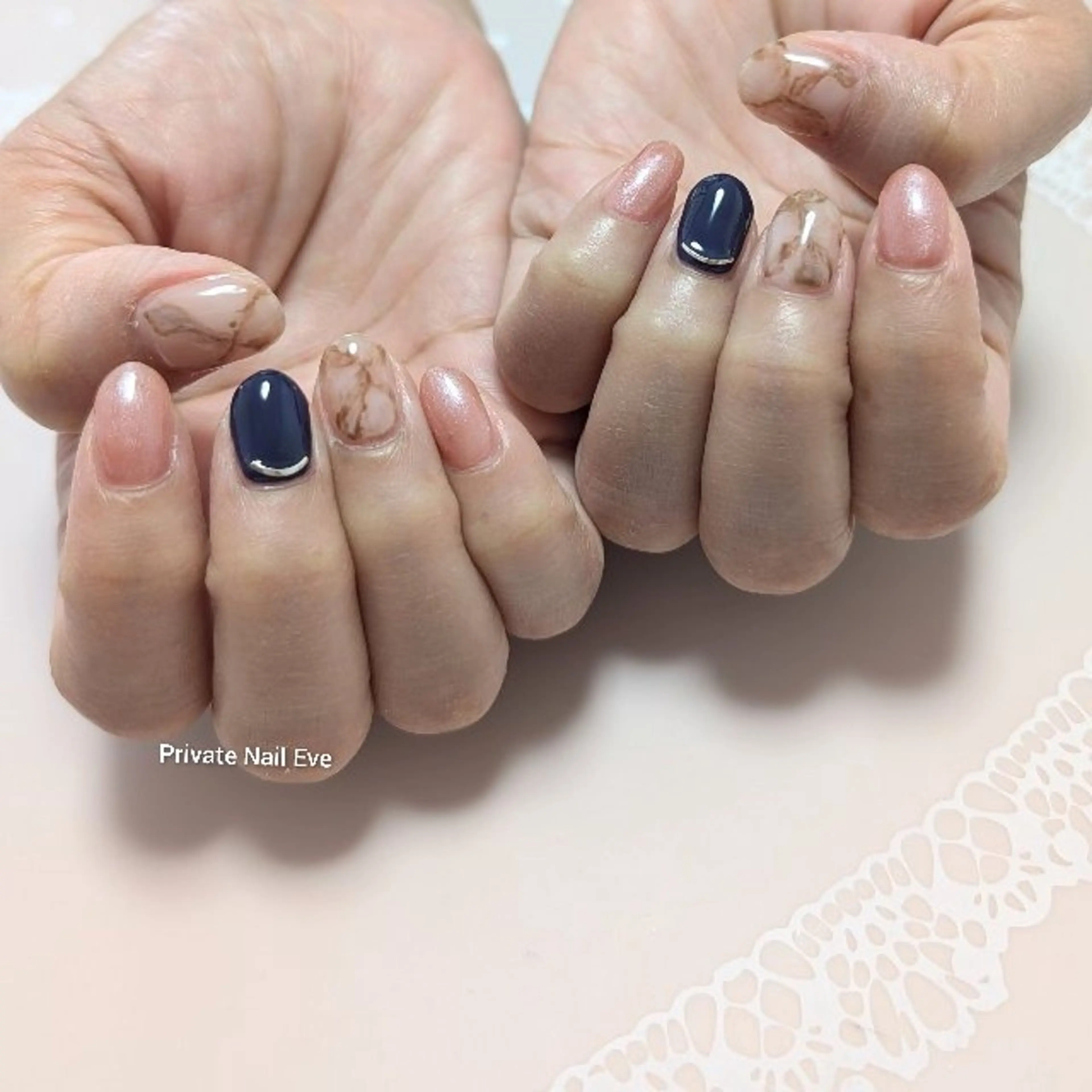 ネイル アートネイル 大理石ネイル(マーブル) 持ち込み ハンドネイル ネイル junkoのネイルデザイン