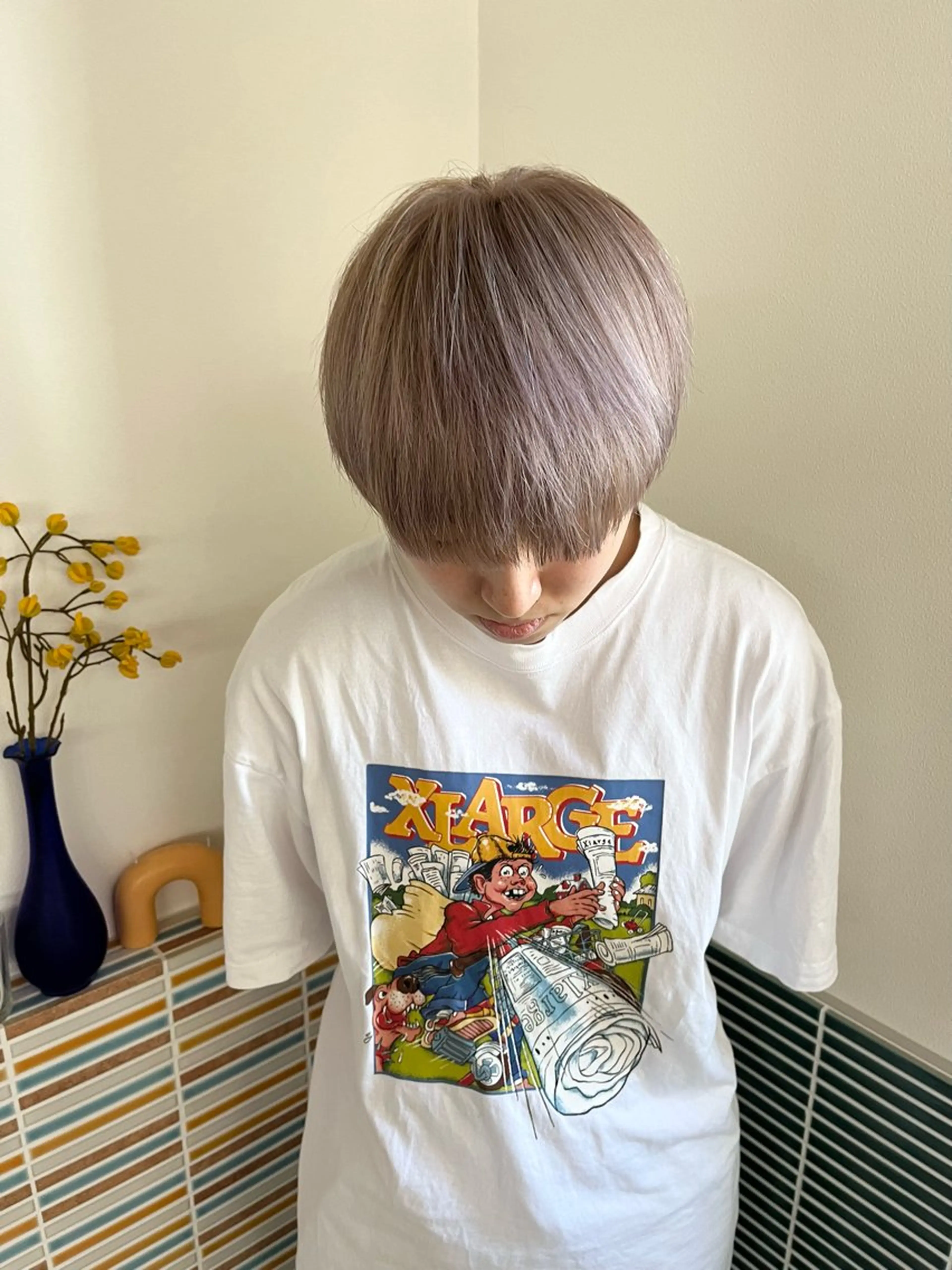 ミディアム カラー ベージュカラー ブリーチ ヘアカラー トリートメント 🩷ハイトーン透明感 レイヤー🩷ユリカのヘアスタイル