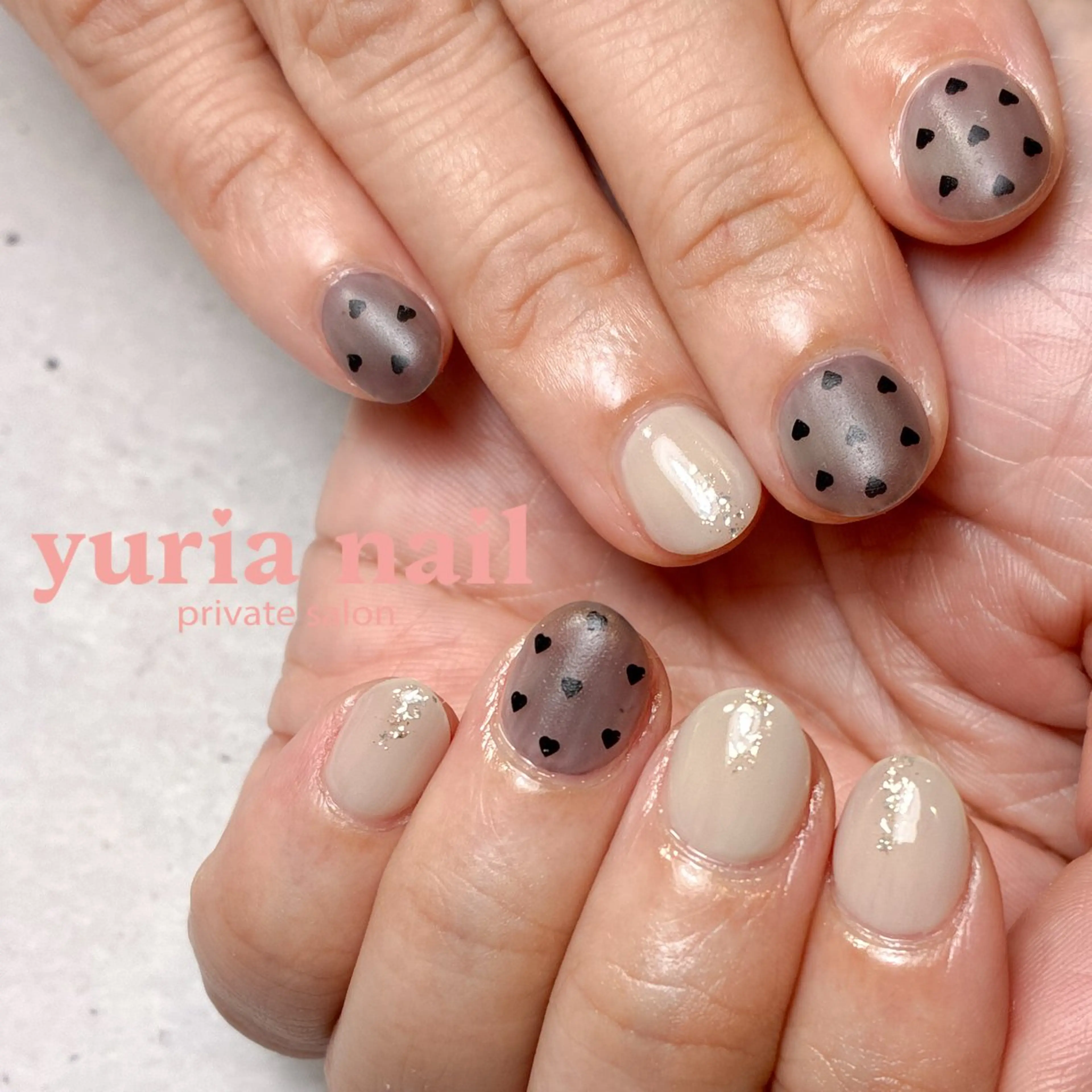 ネイル アートネイル ジェルネイル ハート ハンドネイル 小林 ゆりあのネイルデザイン