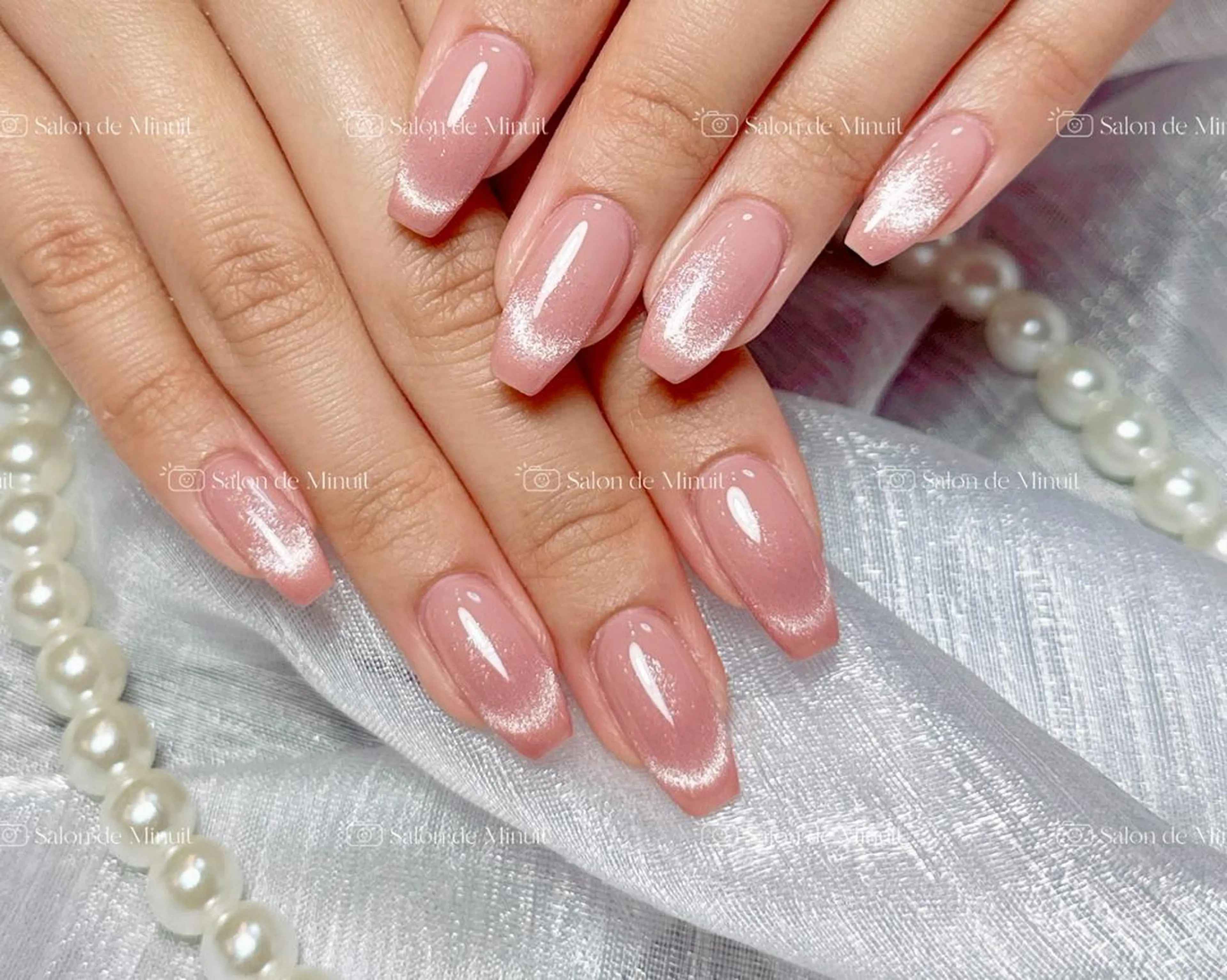 💅チップ長さだし💅マグネットフレンチ/ベイビーブーマー/ビー玉マグネット/ハートマグネット8980の写真