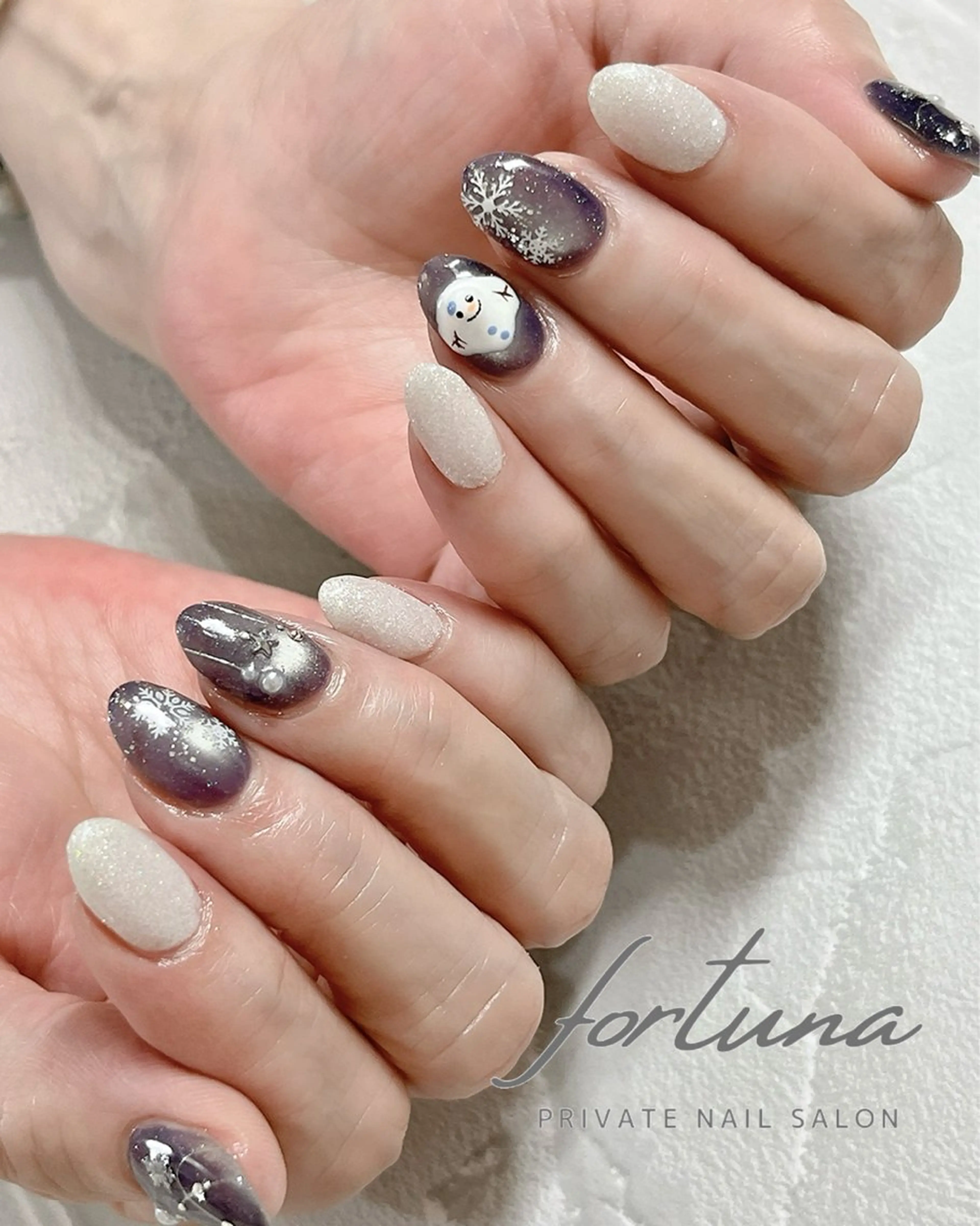 ネイル フラッシュネイル マグネットネイル 冬ネイル ハンドネイル fortuna 武藤裕美のネイルデザイン