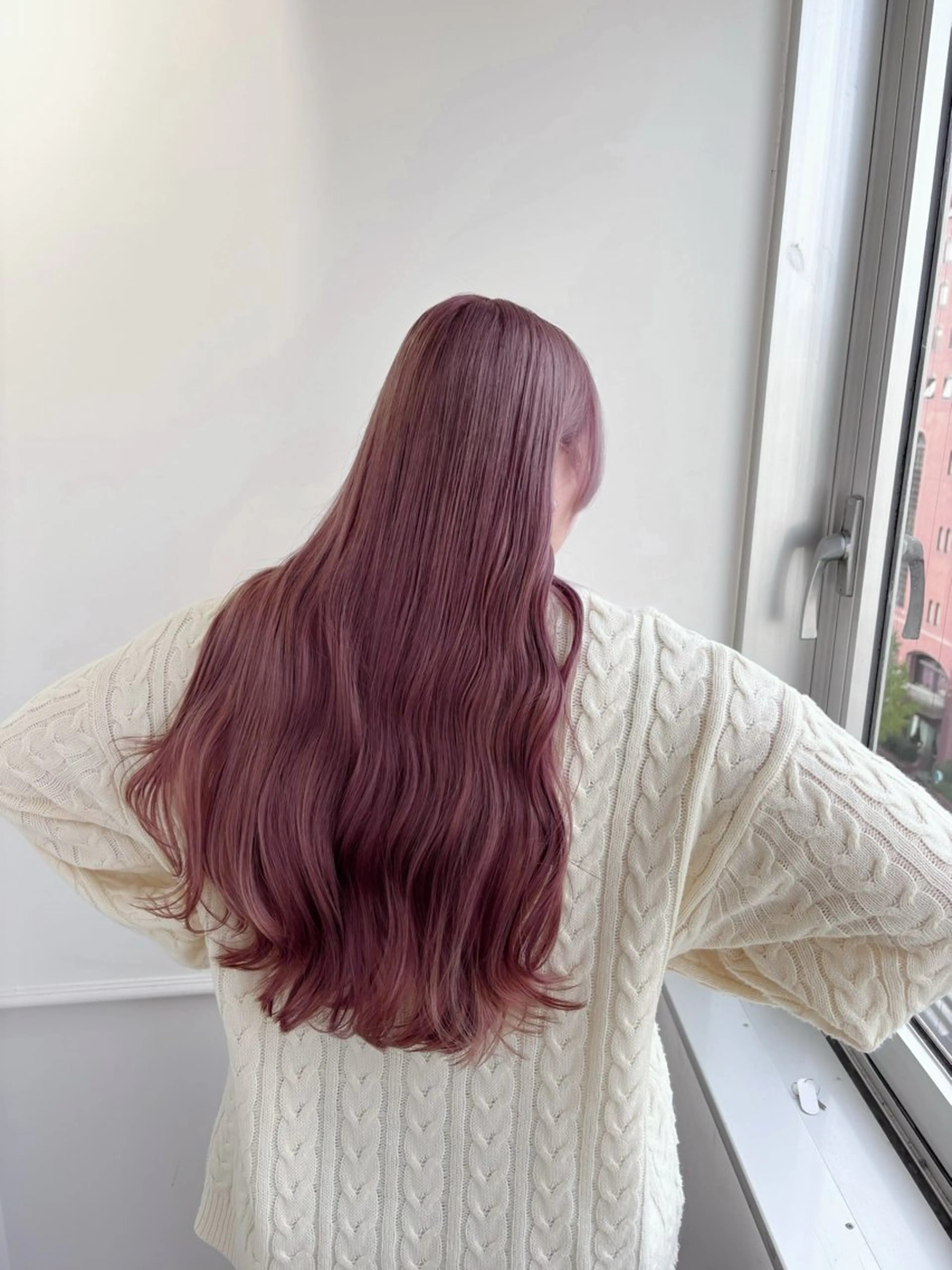 ロング カラー ベージュカラー ピンクカラー ピンクベージュ ヘアカラー 瀬戸 杏珠のヘアスタイル