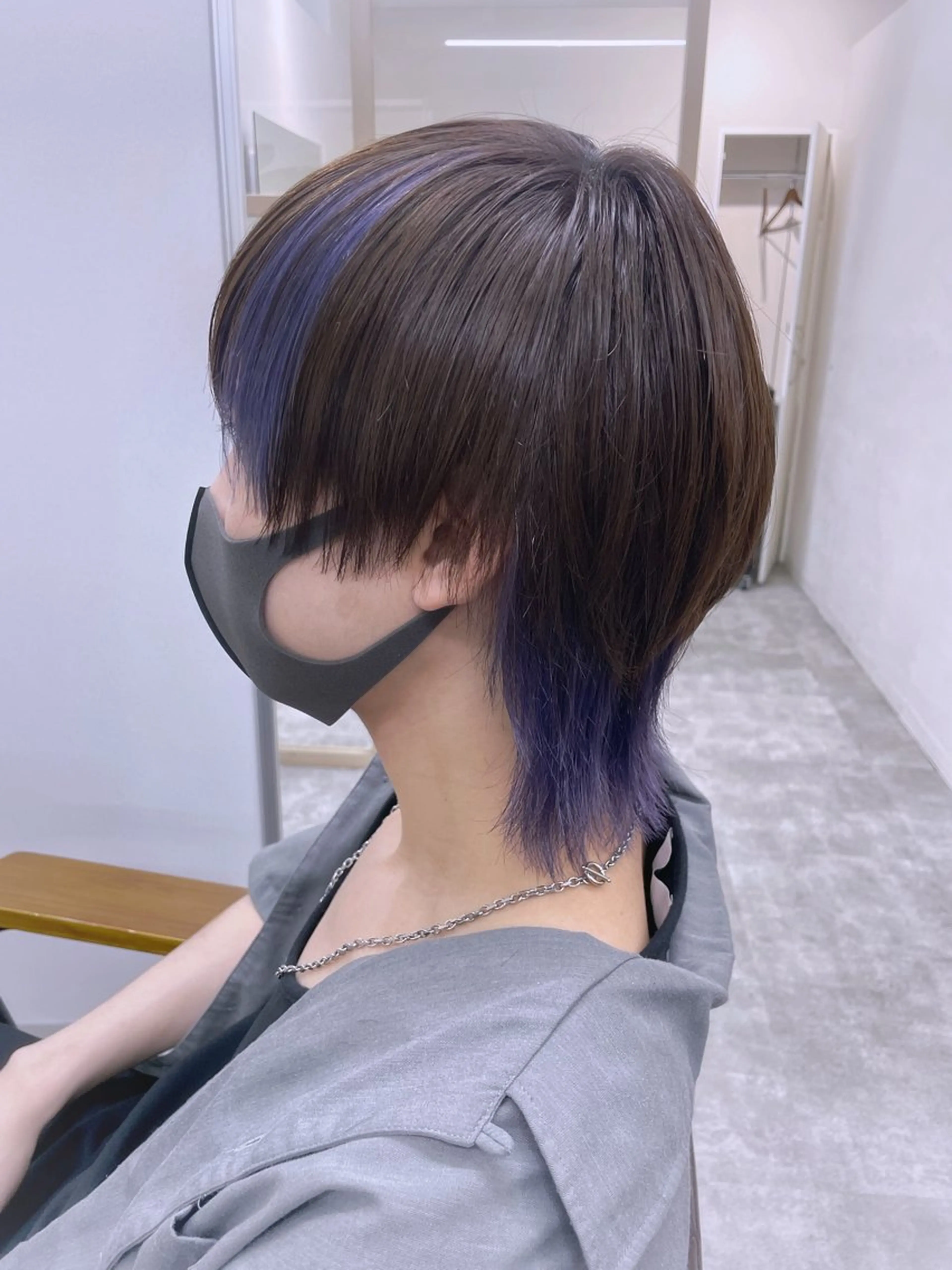 ミディアム カラー メンズ ☁️ケアブリーチ￤ ウルフ￤Shioriのヘアスタイル