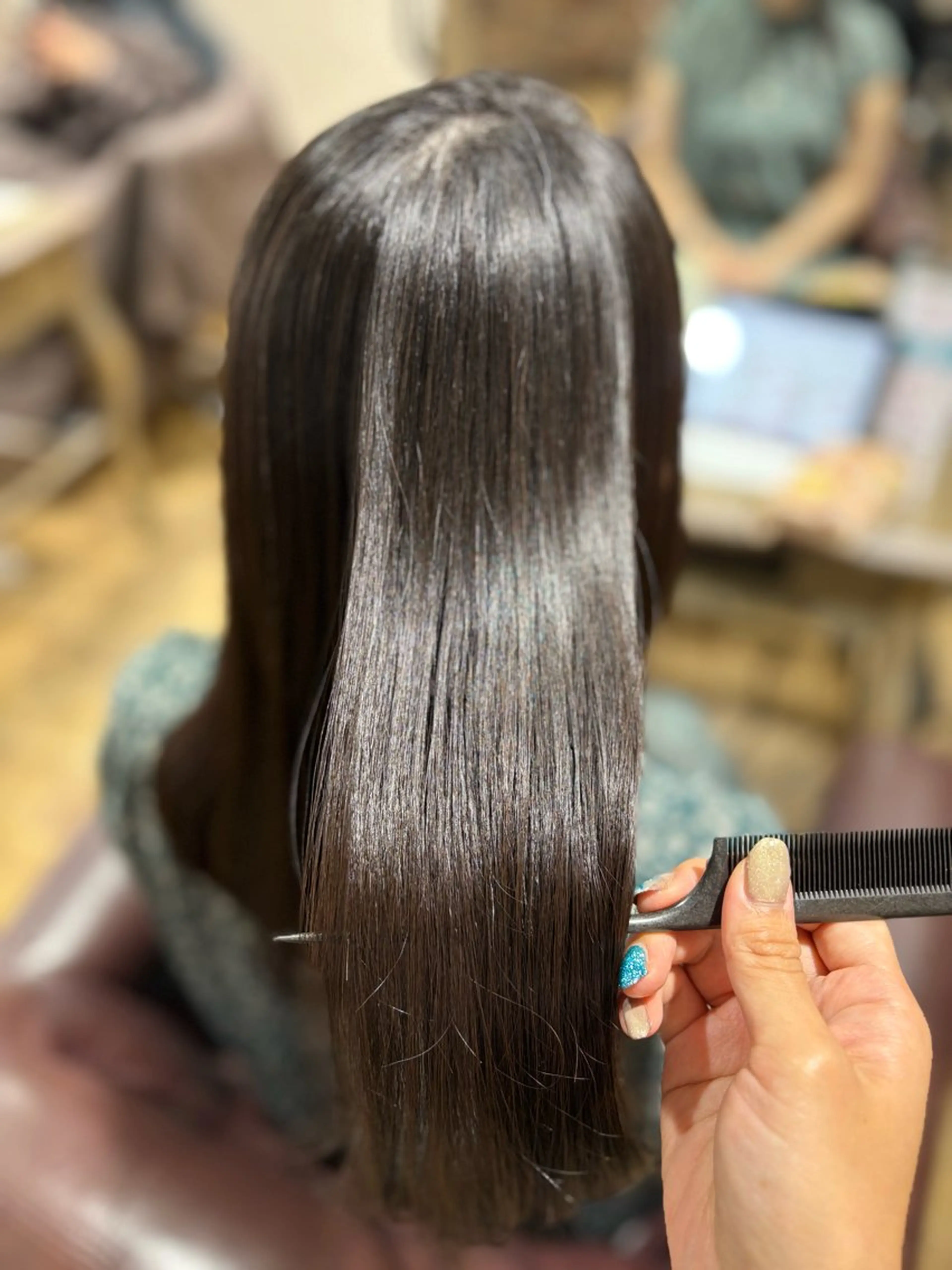 ロング カット 縮毛矯正 原口 美樹のヘアスタイル