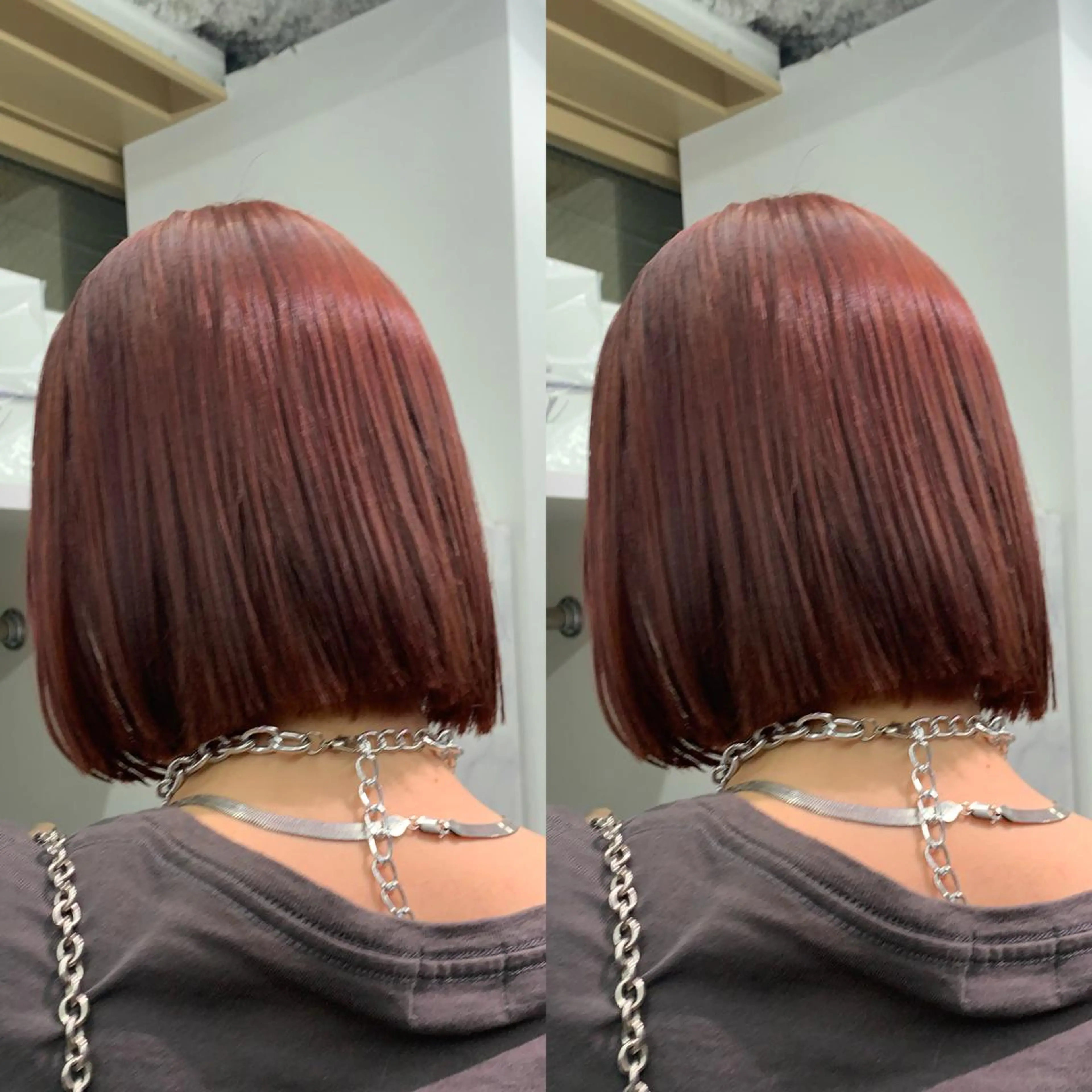 ショート 切りっぱなしボブ ボブ ヘアカラー トリートメント プルエクステ 🖤MIYUのヘアスタイル