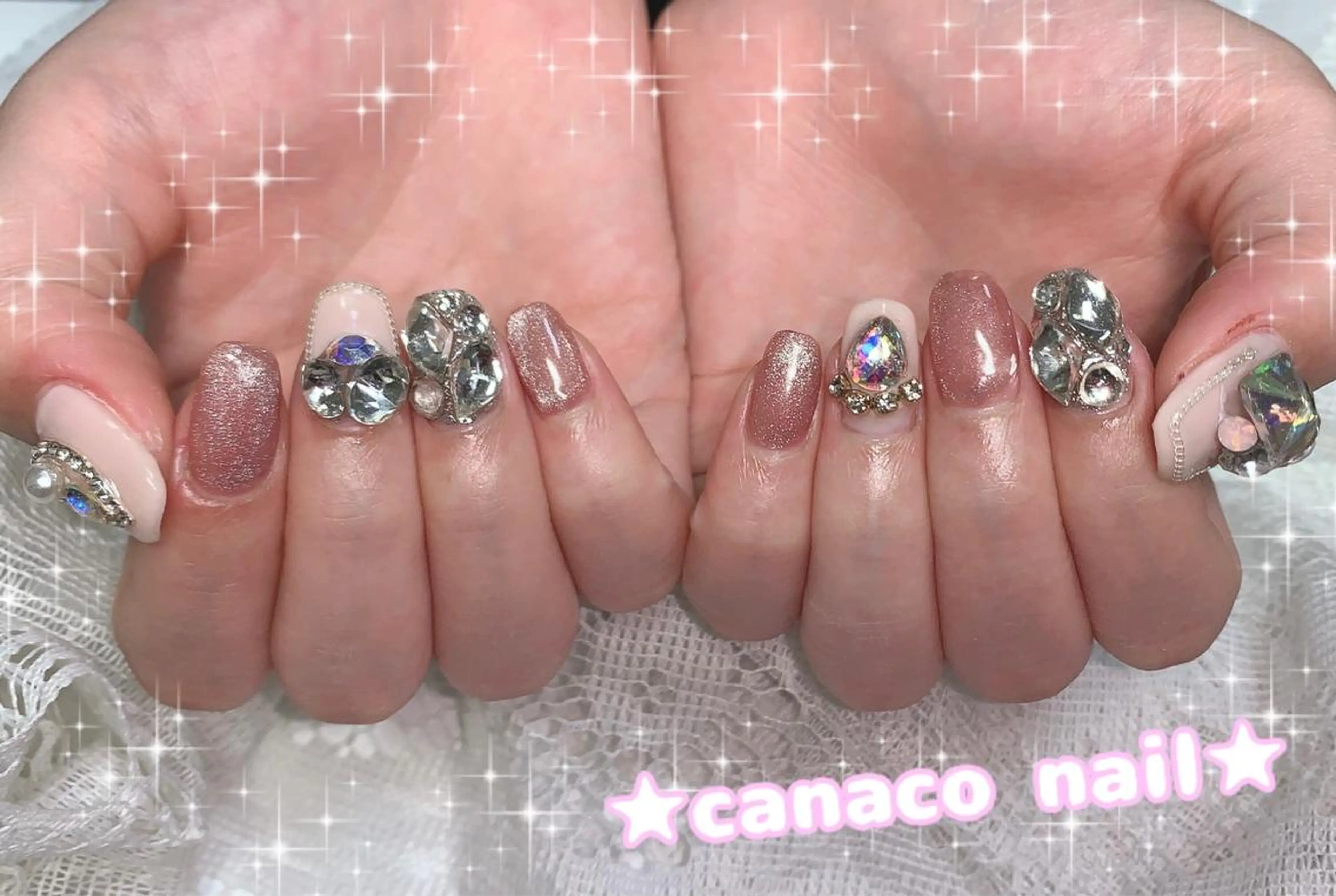 ネイル アートネイル ジェルネイル マグネットネイル パラジェル ストーンネイル ハンドネイル ハンドケア ベテランネイル cnc  nailのネイルデザイン