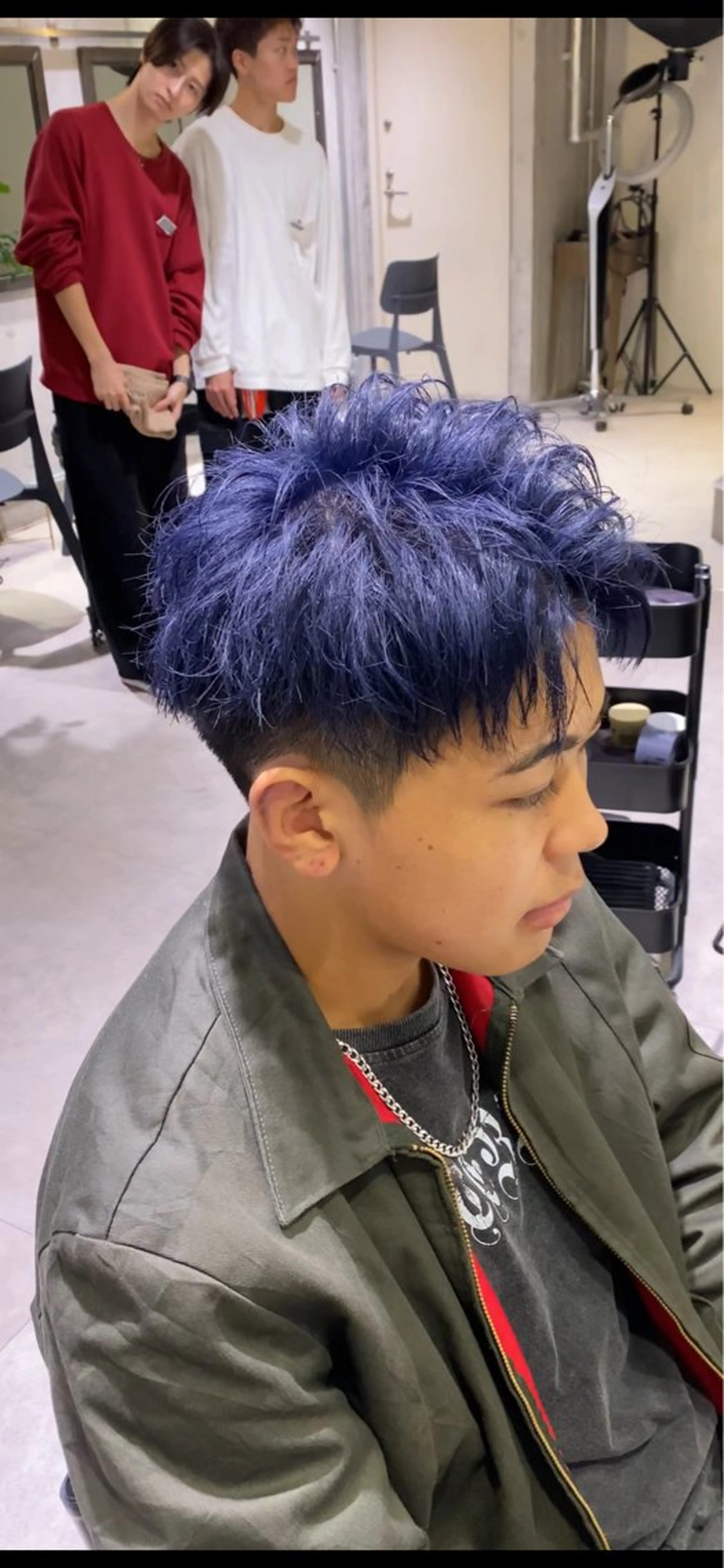 ショート カラー メンズ ブルーカラー Osmann Men's Hair Salon御茶ノ水神保町店【オスマン　メンズ　ヘア　サロン】所属・【メンズカット】 富塚　瑠士のヘアスタイル