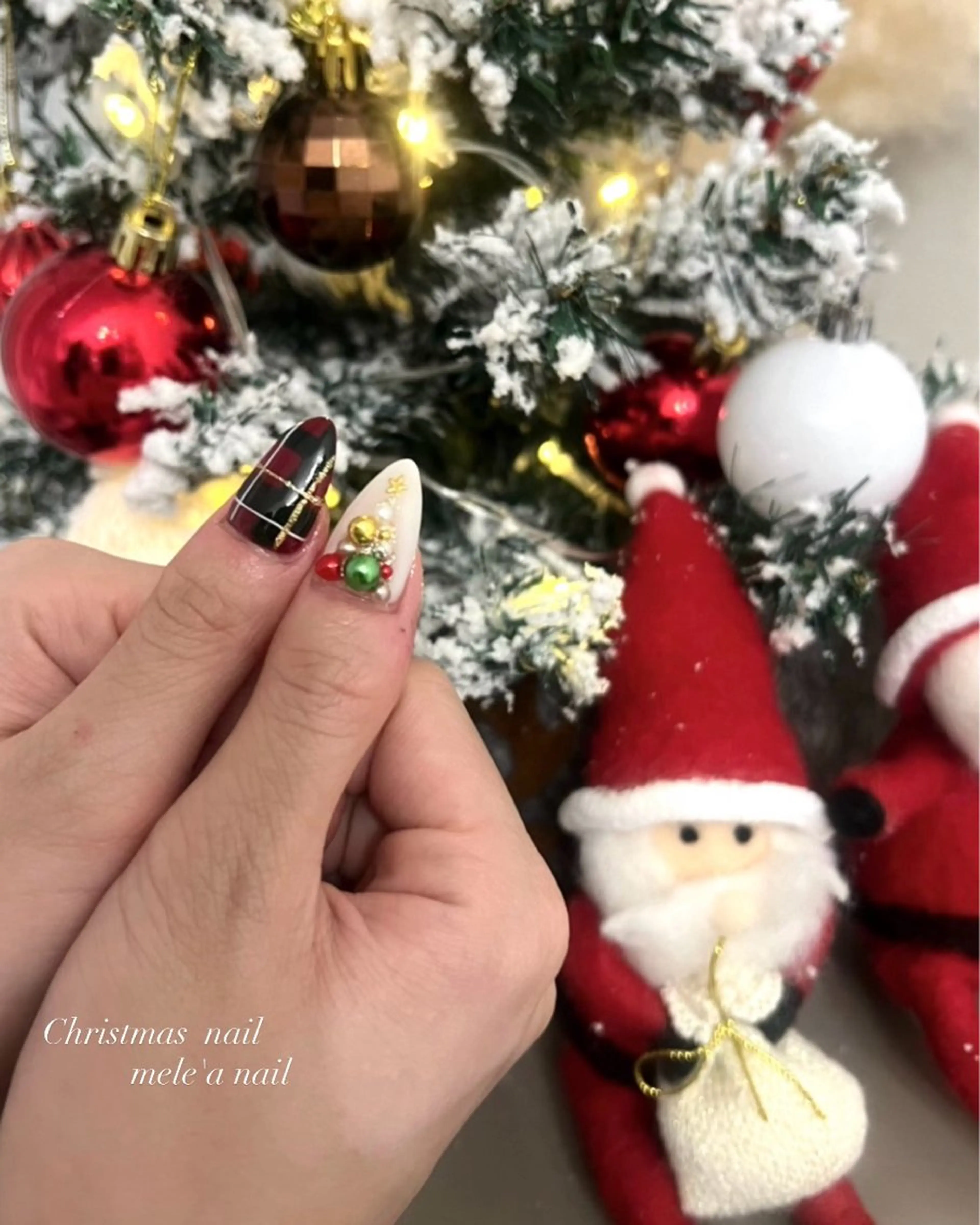 ネイル フラッシュネイル 冬ネイル クリスマス miho meléanailのネイルデザイン