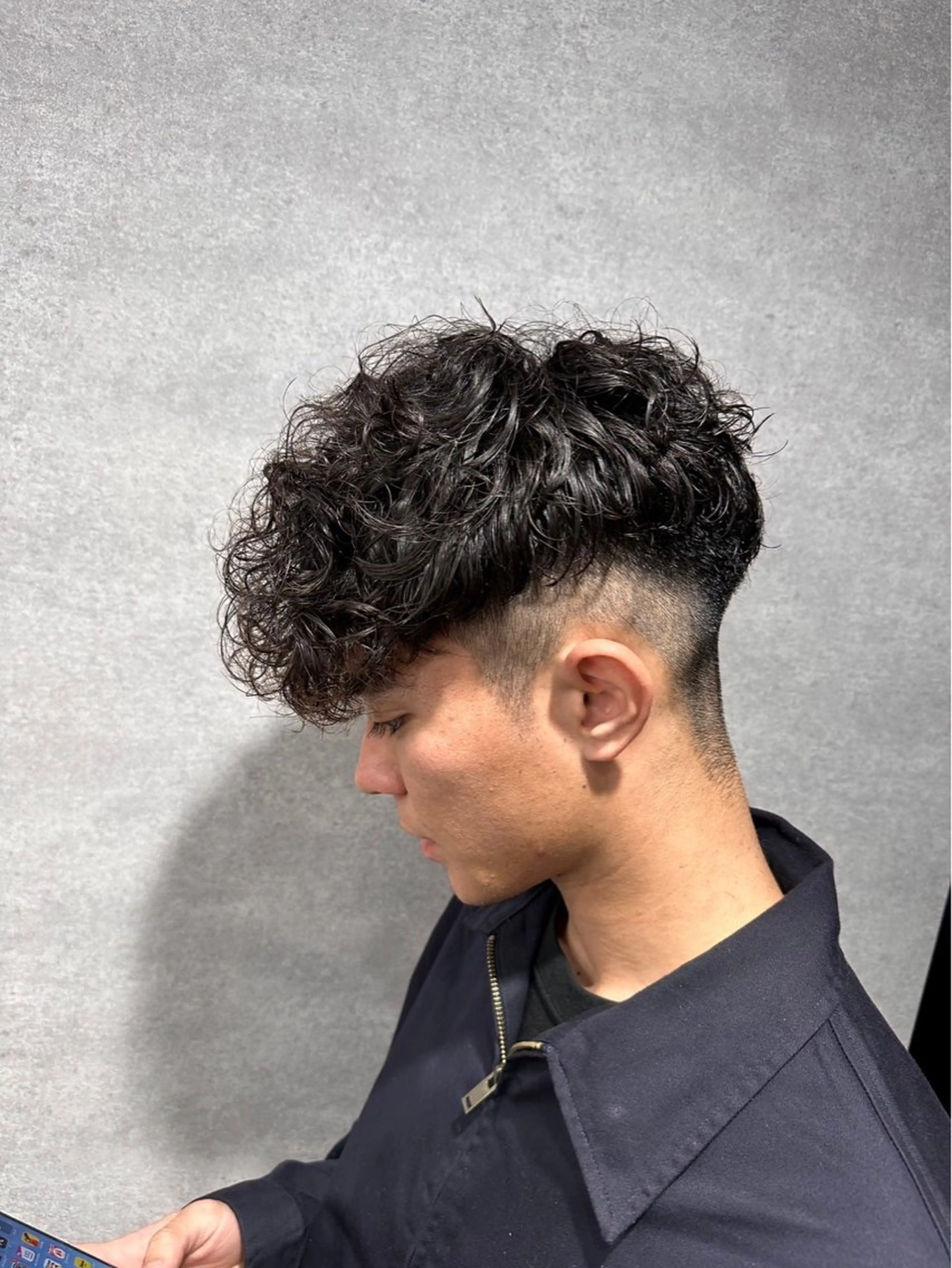 ショート パーマ メンズ スペインカール カット パーマ トリートメント ヘアセット 🔥メンズ 特化🔥菊水皐暉🔥のヘアスタイル