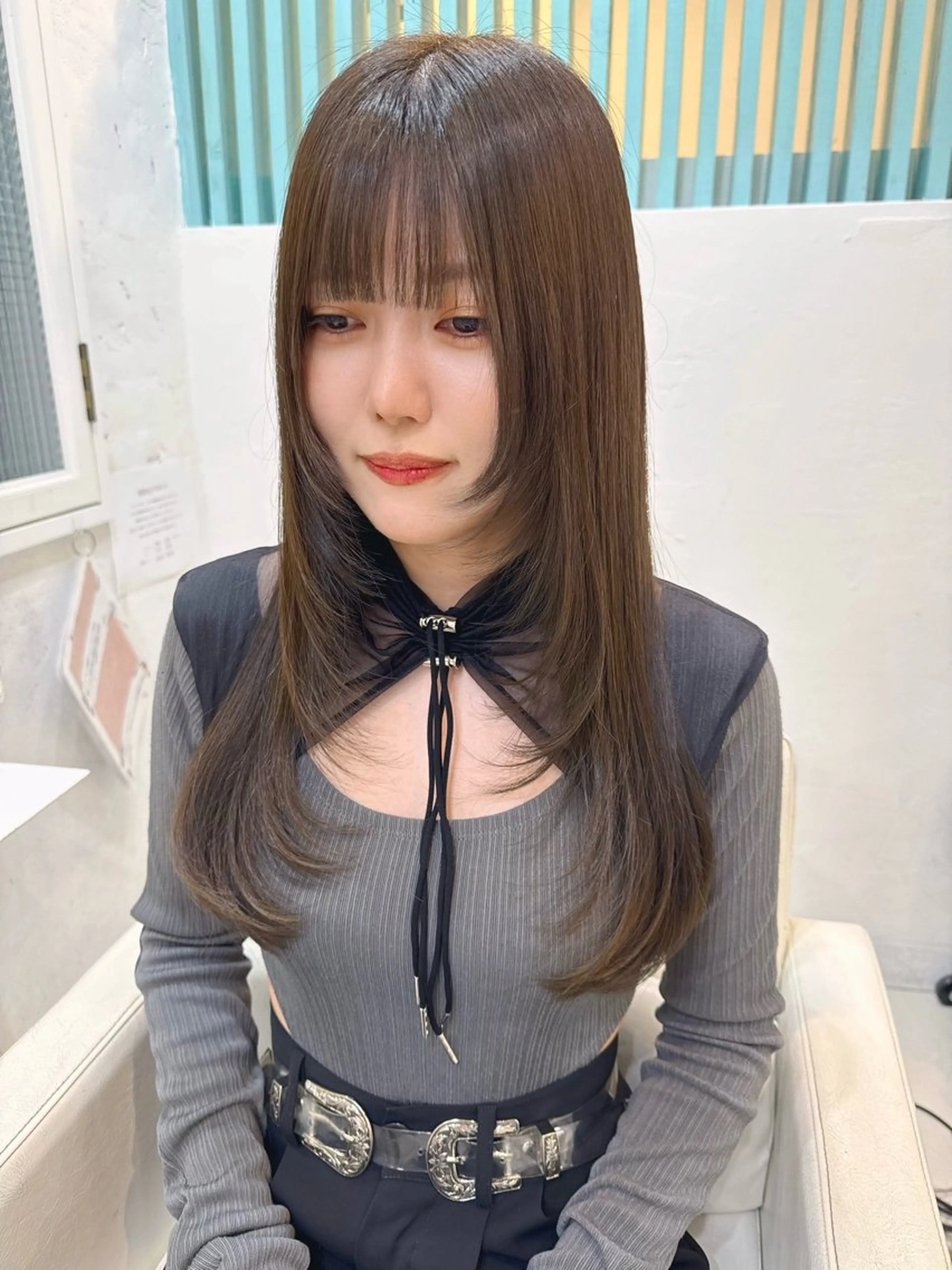 ロング カラー ベージュカラー オリーブベージュ 韓国風ヘア レイヤーカット カット ヘアカラー トリートメント 透明感カラー🫧ヘア セット🫧松本菜月の眉毛・アイブロウイメージ