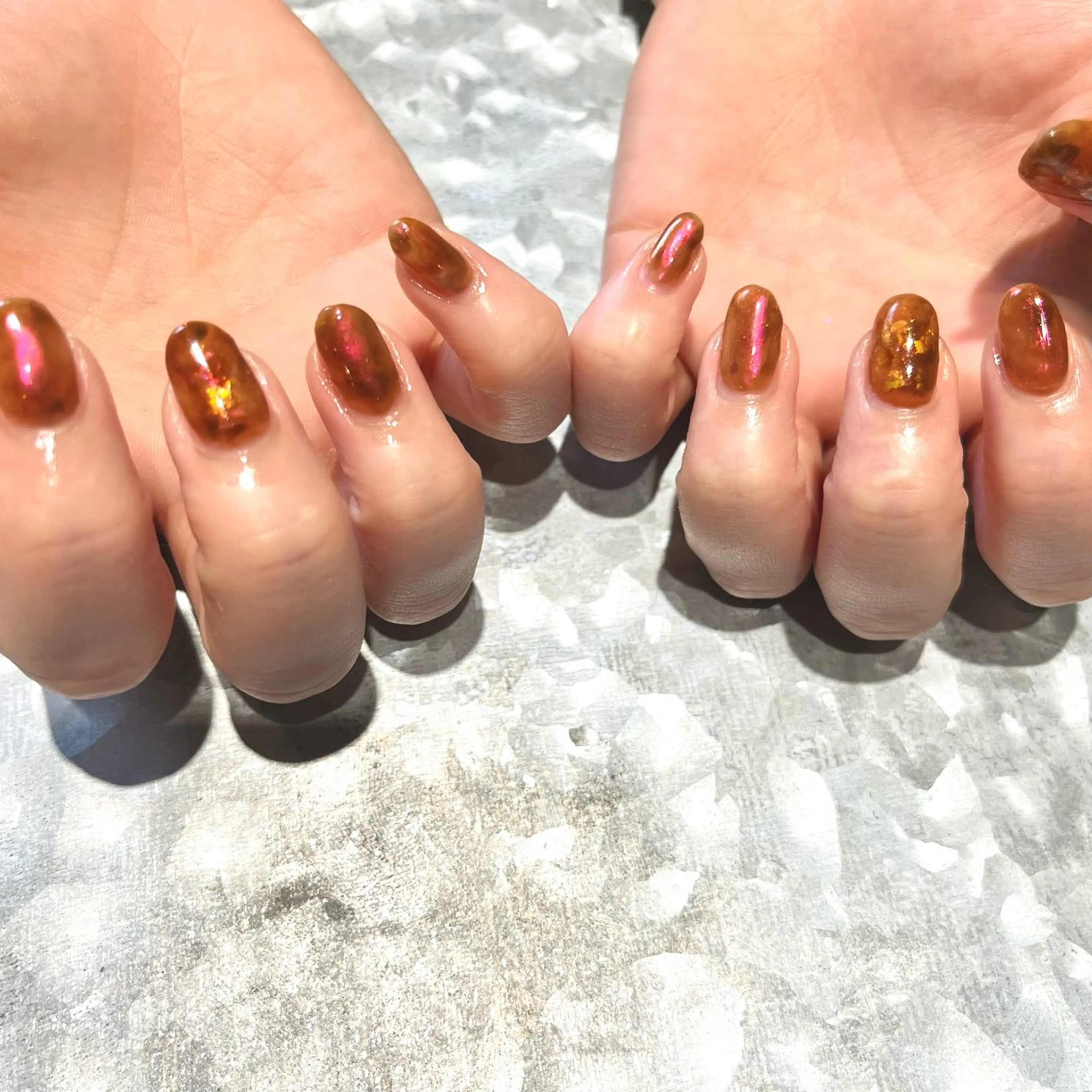 ネイル べっ甲ネイル TRAM-nail moriizumiのネイルデザイン