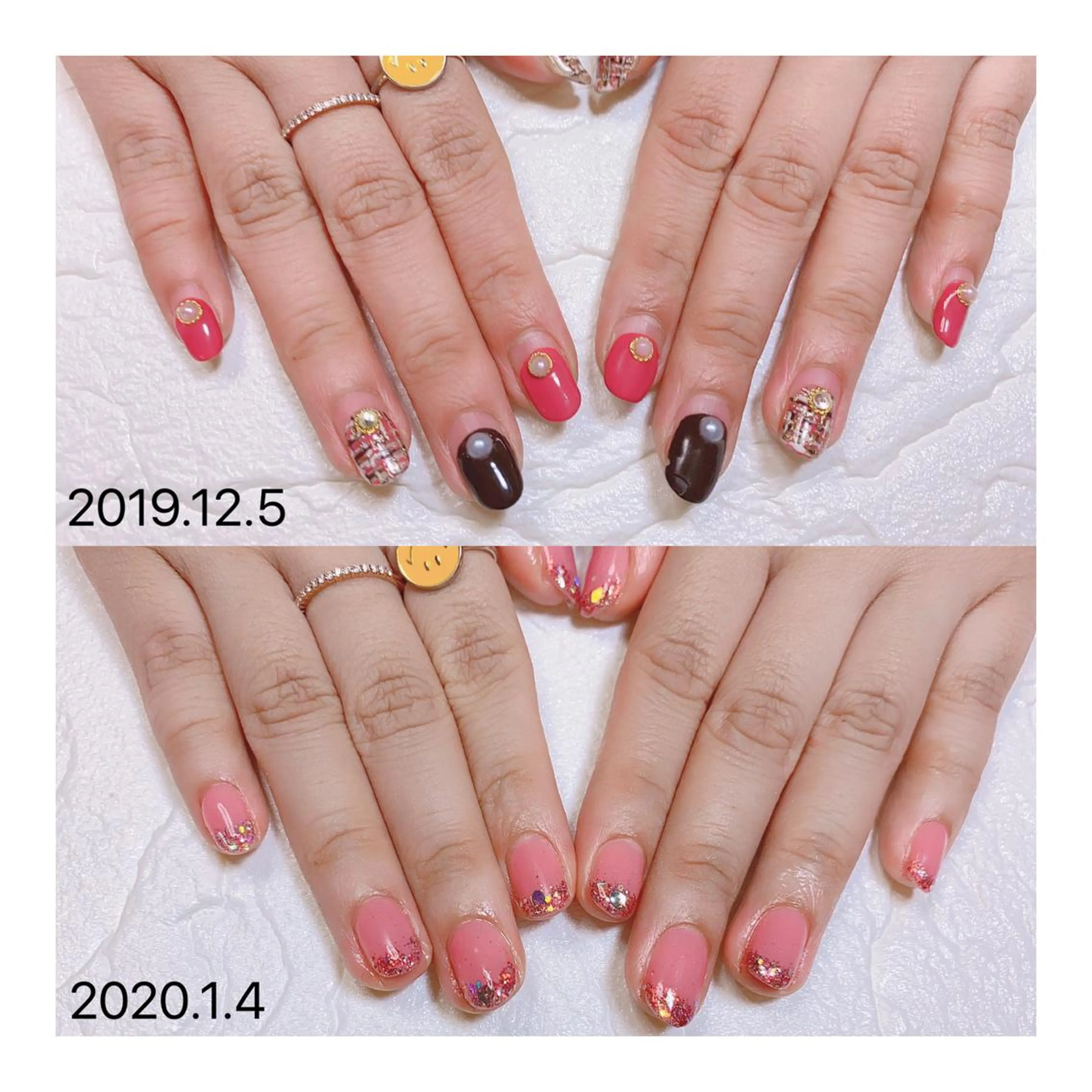 ショート ネイル ジェルネイル ラメ(グリッター) 持ち込み ニュアンスネイル オフィスネイル 👑enen style👑のネイルデザイン