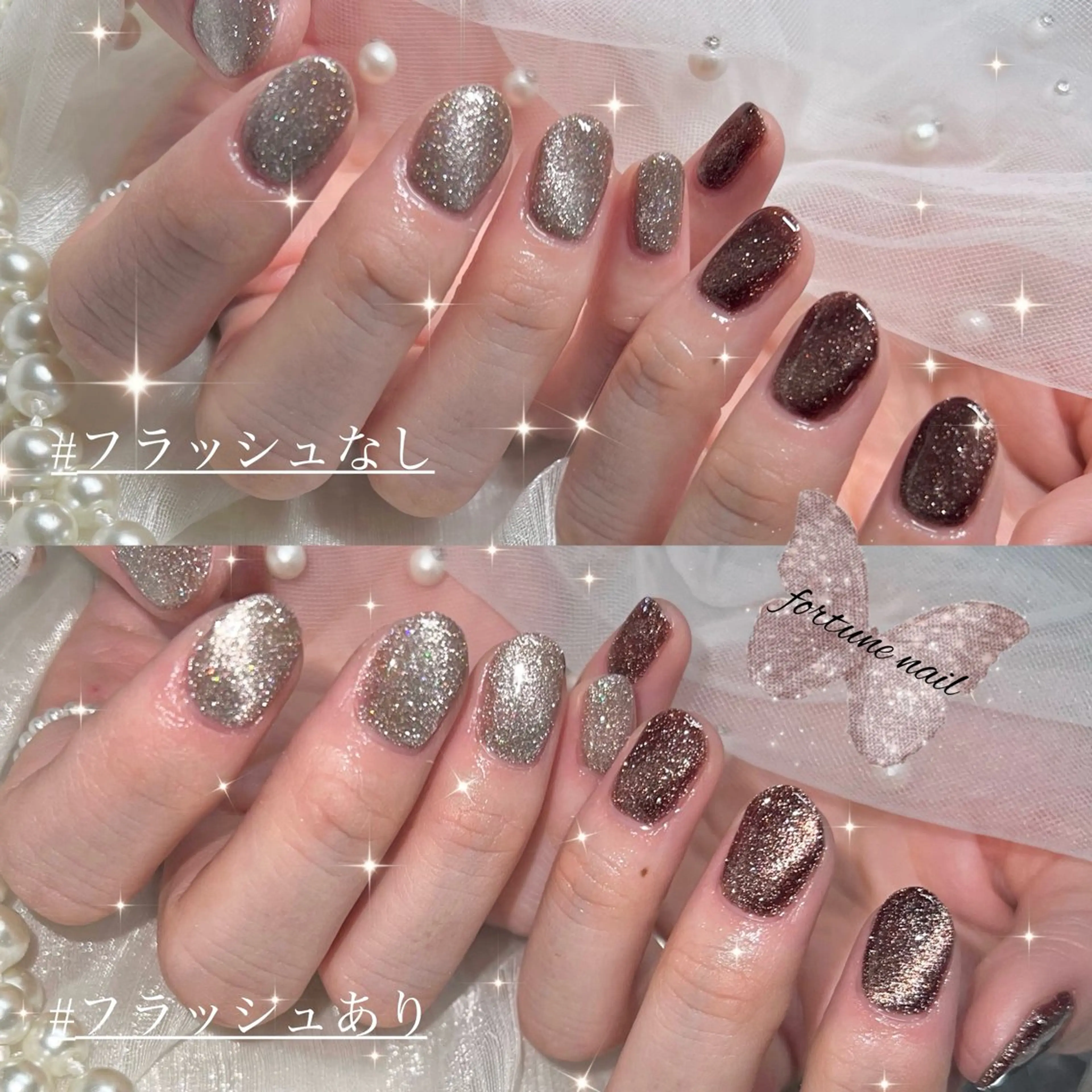 ネイル フラッシュネイル マグネットネイル ハンドネイル 💜✩.* Yuuna💜のネイルデザイン