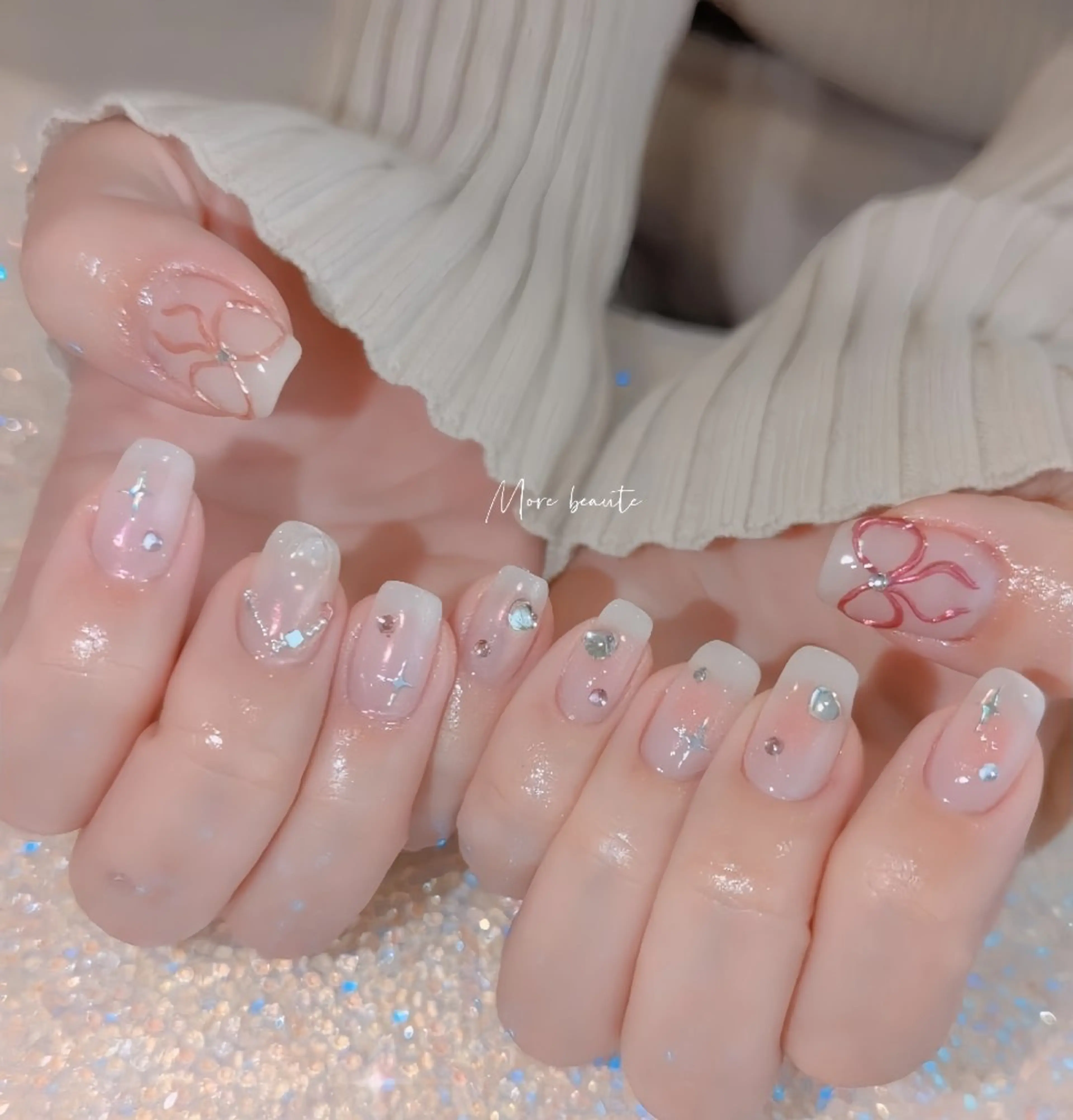 ネイル アートネイル ジェルネイル ハート 韓国ネイル マグネットネイル ハンドネイル I LOVE ME NAIL.｡.:*♡のネイルデザイン
