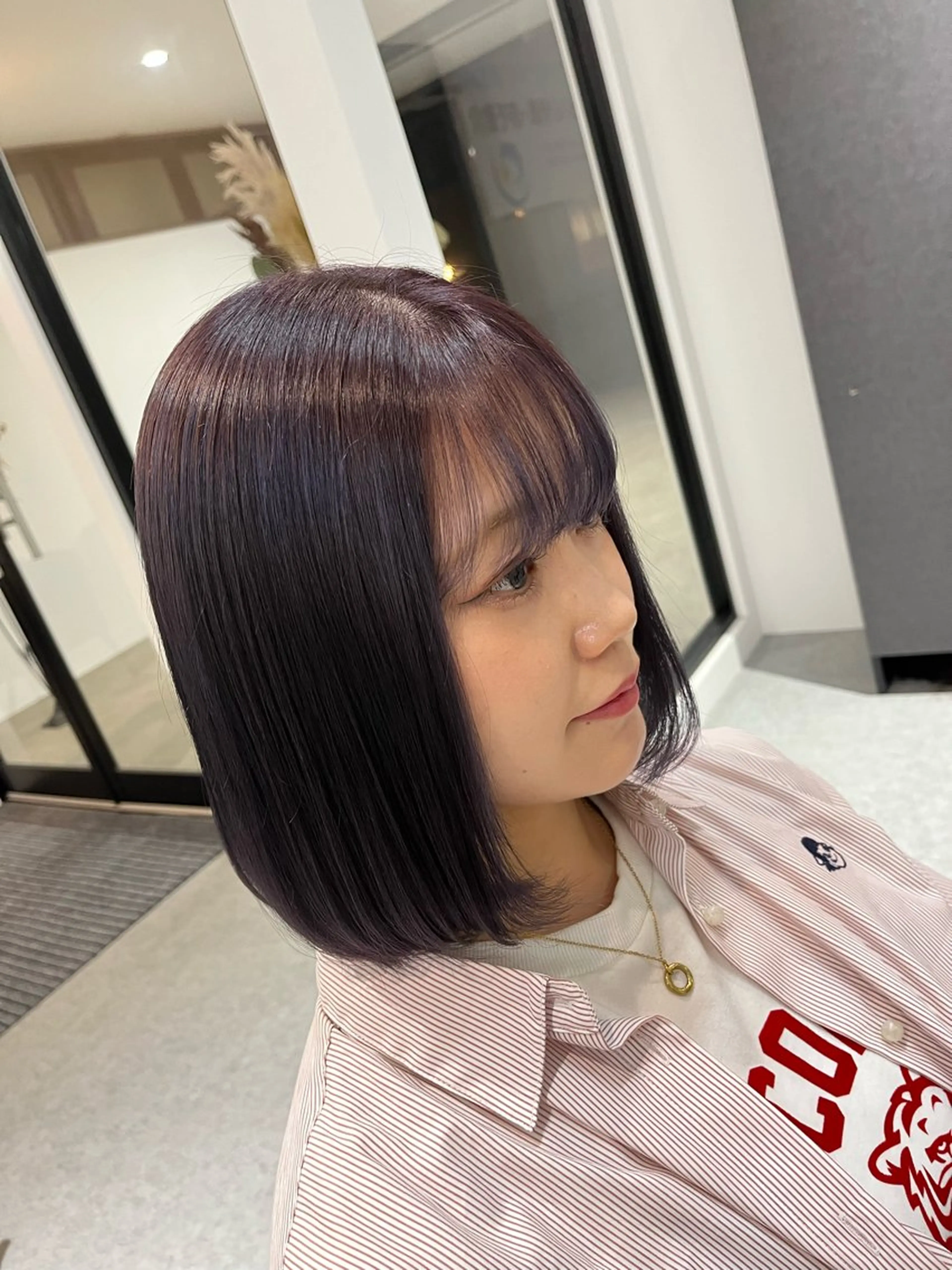 ミディアム カラー ブリーチ カシス バイオレットカラー ヘアカラー 浜松街中/駐車場有 マンツーマン小畑翔平のヘアスタイル