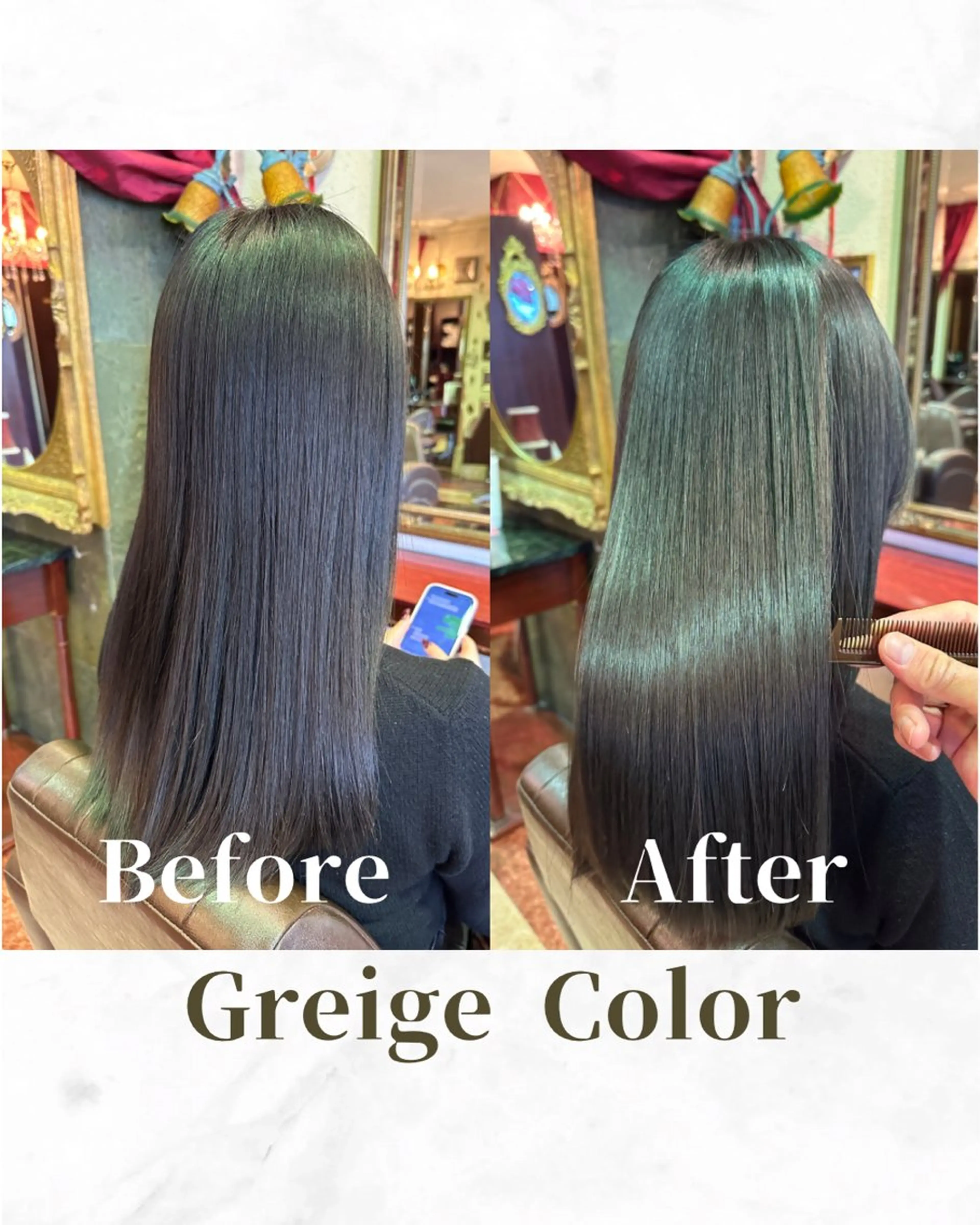 ロング カラー 透明感カラー グレージュ 髪質改善 韓国風ヘア トリートメント カット ヘアカラー トリートメント 【美髪矯正 /髪質改善】RINのヘアスタイル