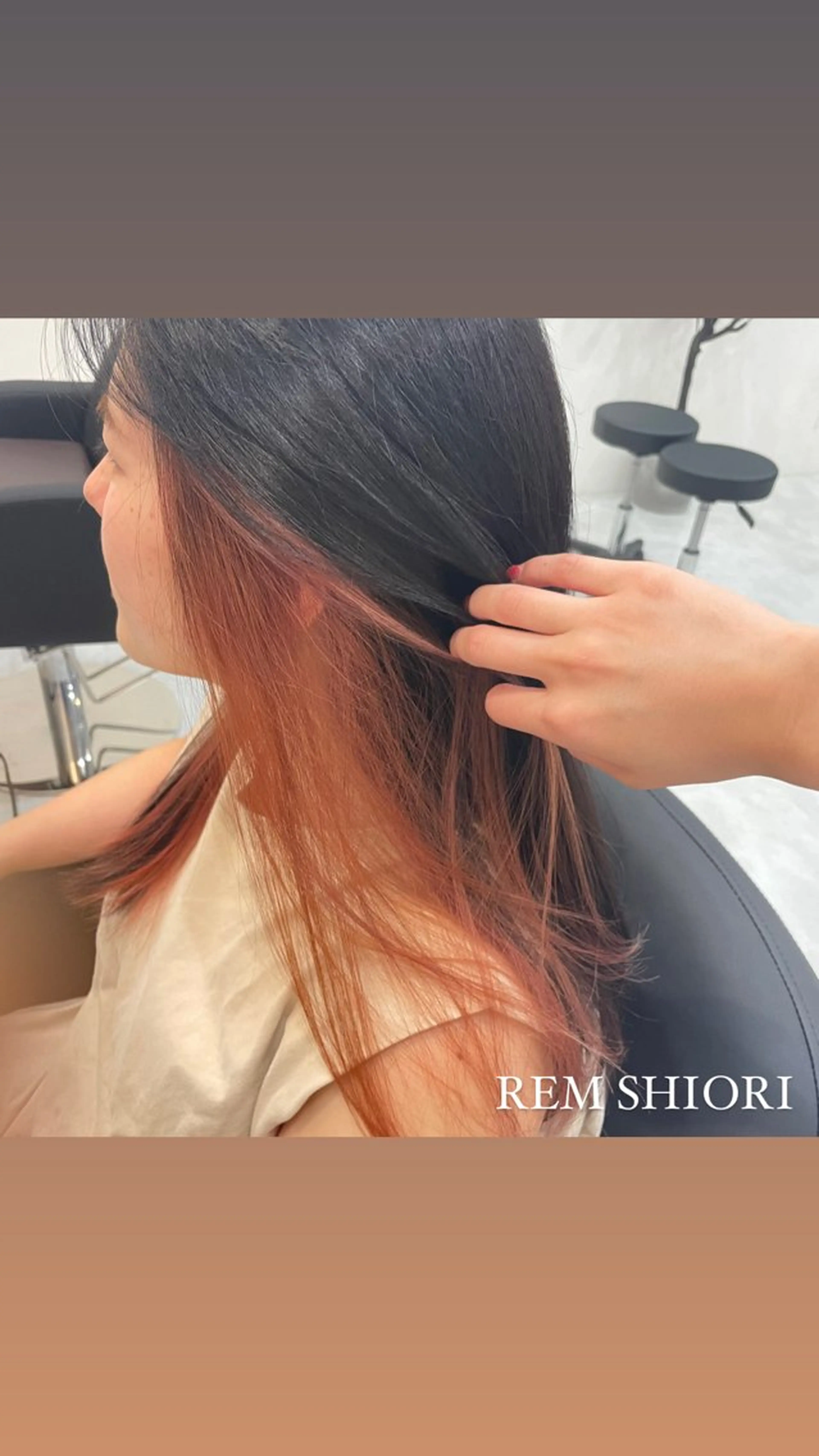 カラー 黒髪 ピンクカラー REM天童店 伊藤汐里のヘアスタイル