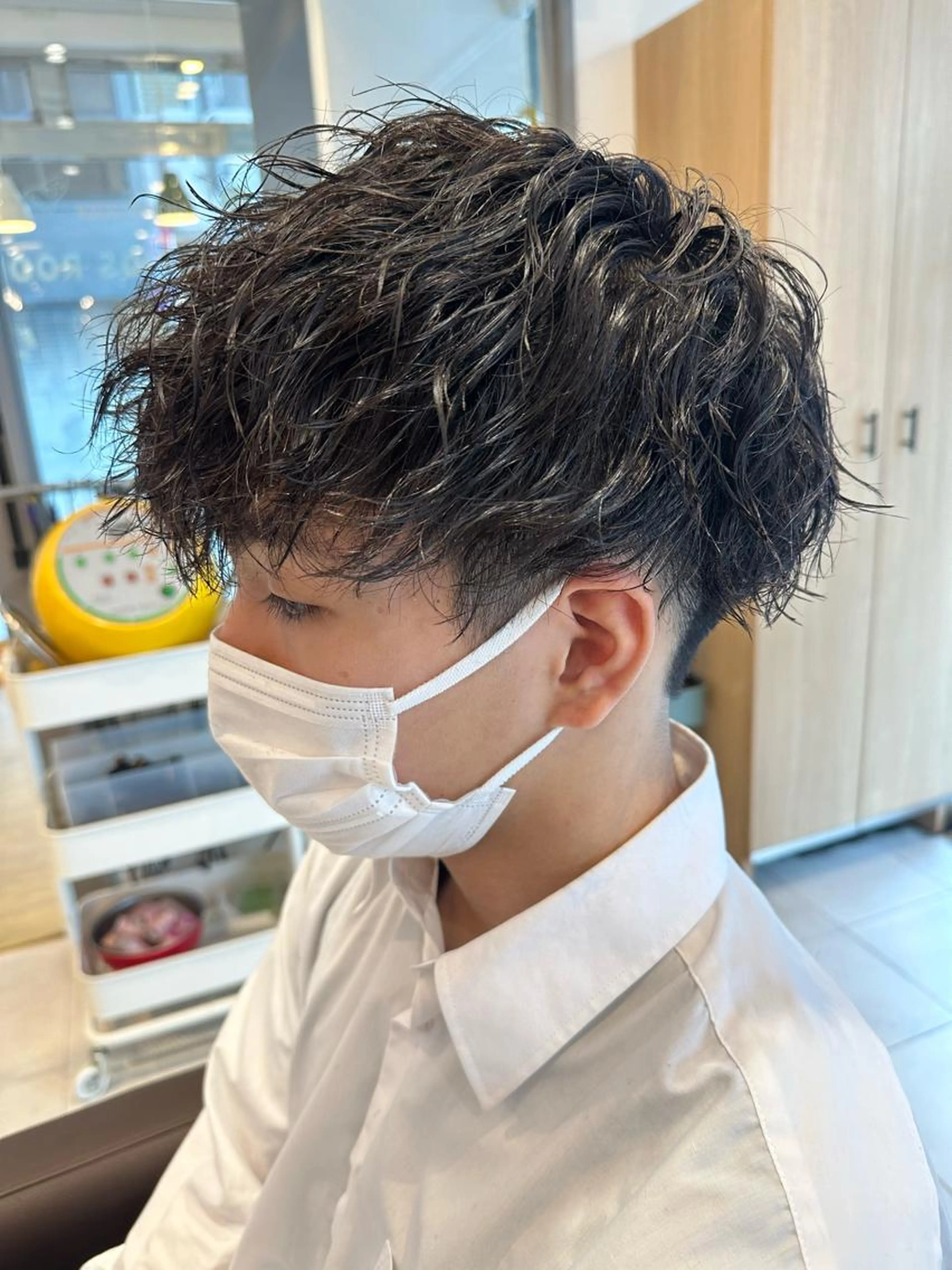 👨🎓U24学割‼️メンズカット+お好きなパーマ+トリートメント+スパ+眉毛カット+ヘアセットの写真