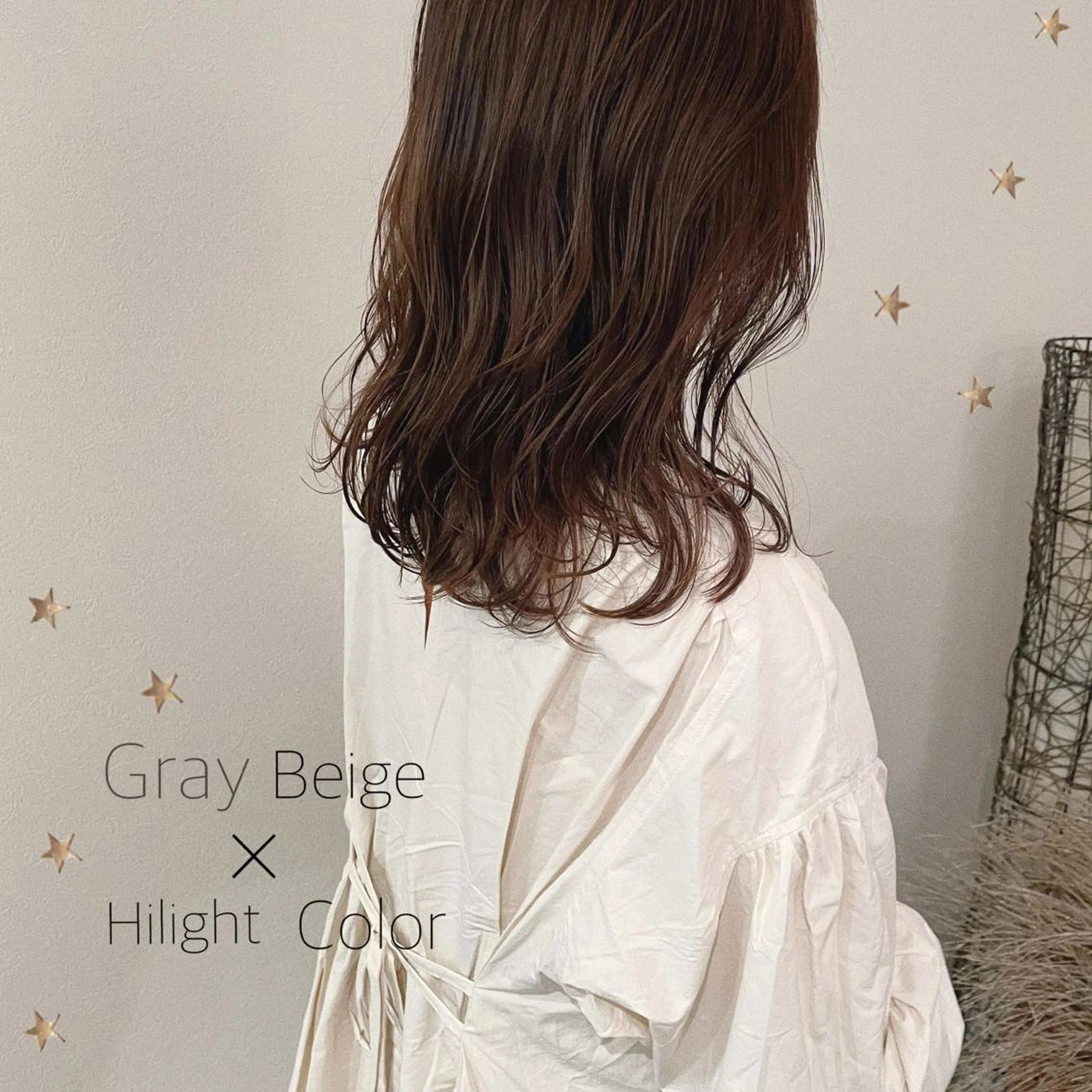 ミディアム カラー カット ヘアカラー 市川 千夏のヘアスタイル