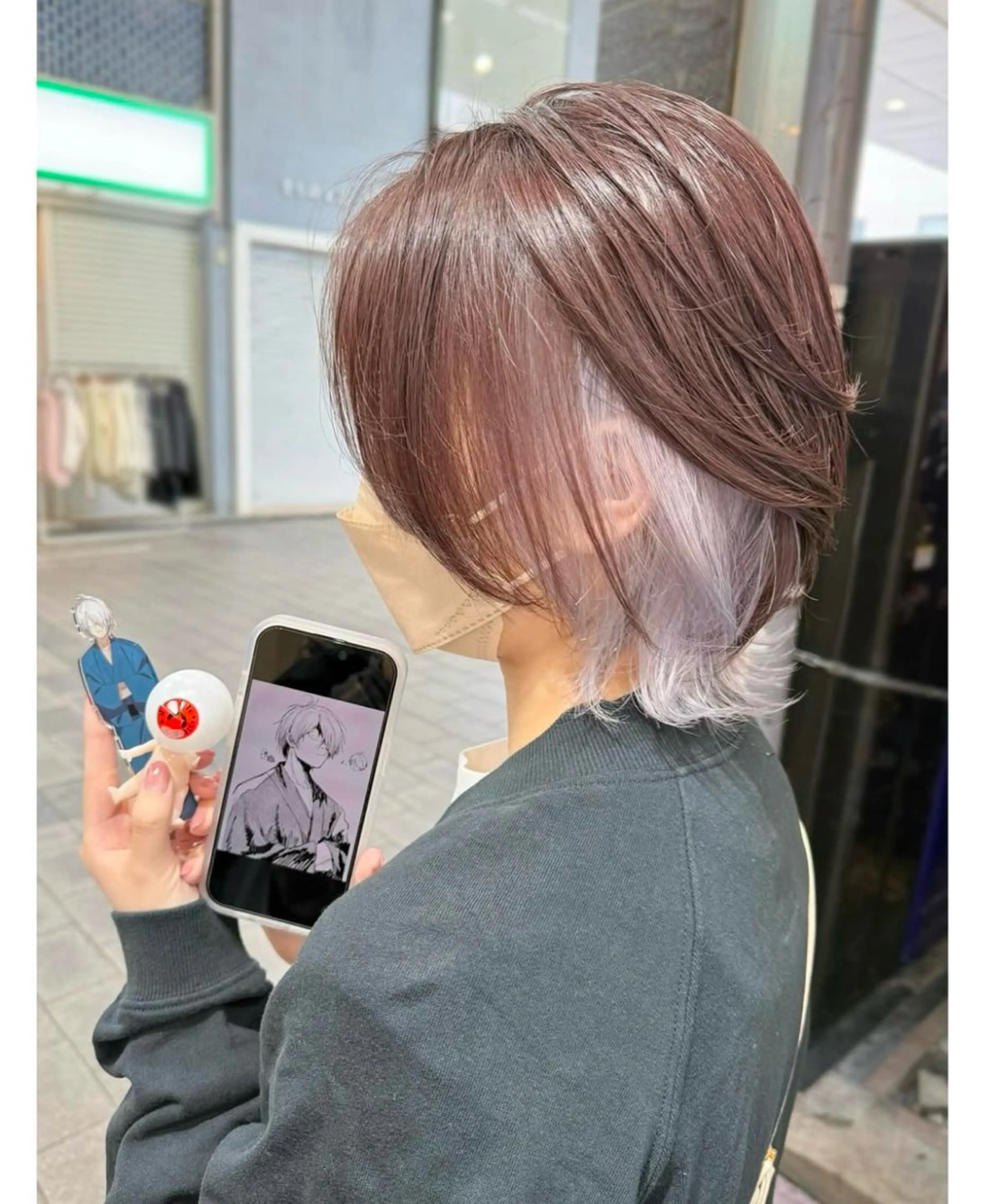 ショート カラー ブラウンカラー インナーカラー パープルカラー パープルブラウン ヘアカラー TSUNO🦖 派手髪/オタク美容師のヘアスタイル