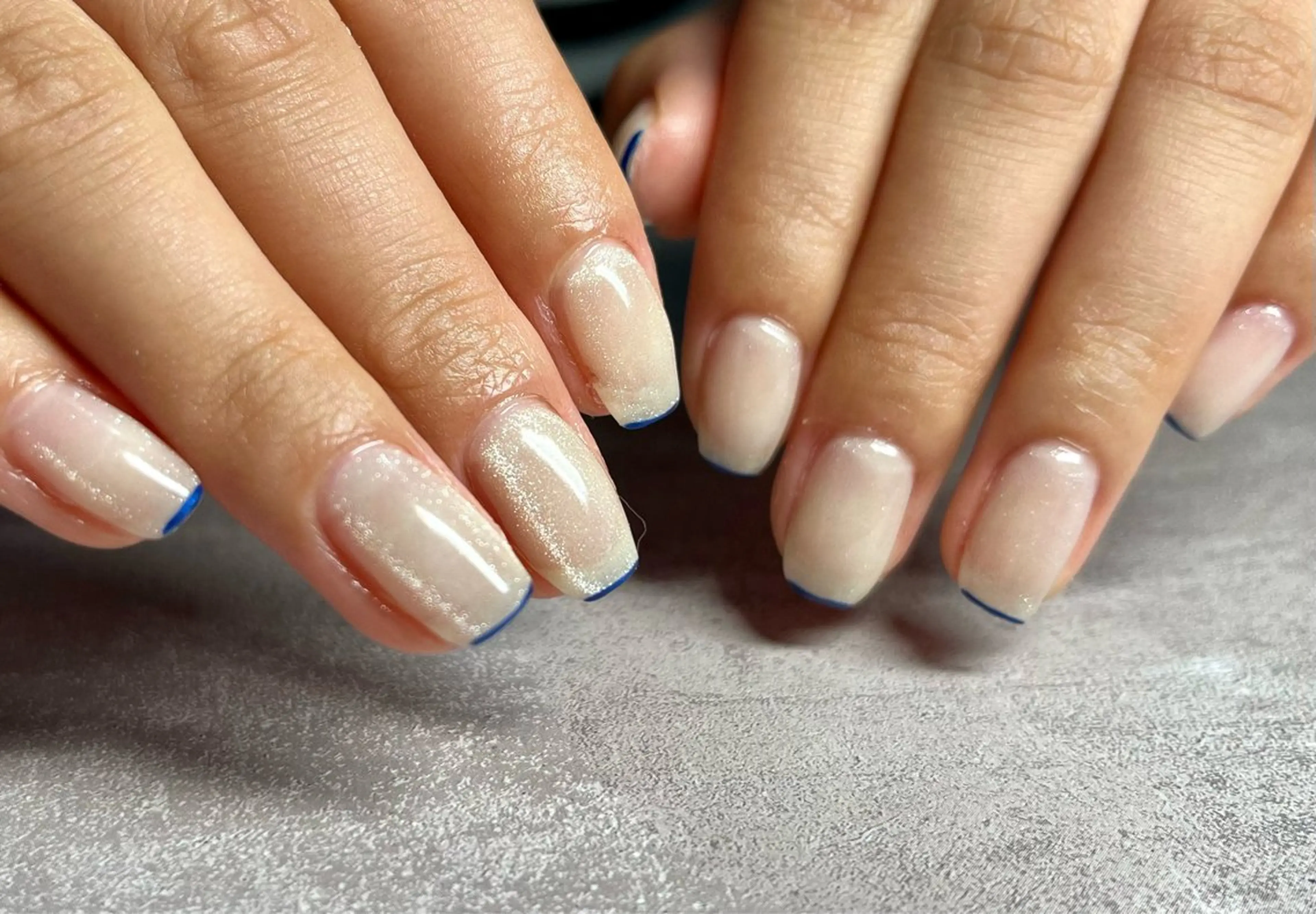 ネイル フレンチネイル マグネットネイル 夏ネイル kupu所属・ネイルサロン kupuのネイルデザイン