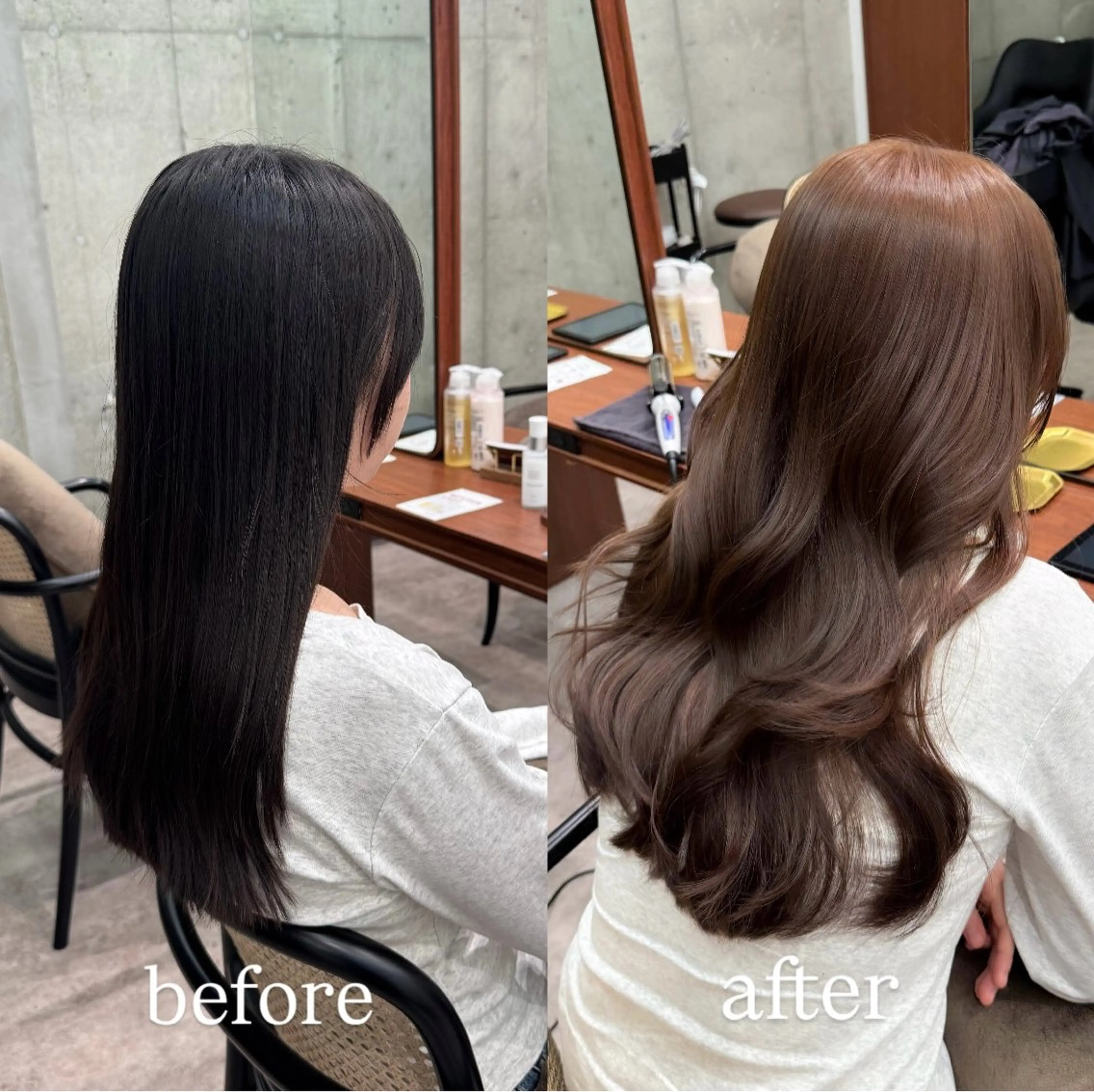 セミロング カラー ヘアアレンジ ブリーチ ダブルカラー イヤリングカラー イルミナカラー ブリーチなしカラー ヘアカラー トリートメント 立川レイヤー 透明感カラーaoiのヘアスタイル
