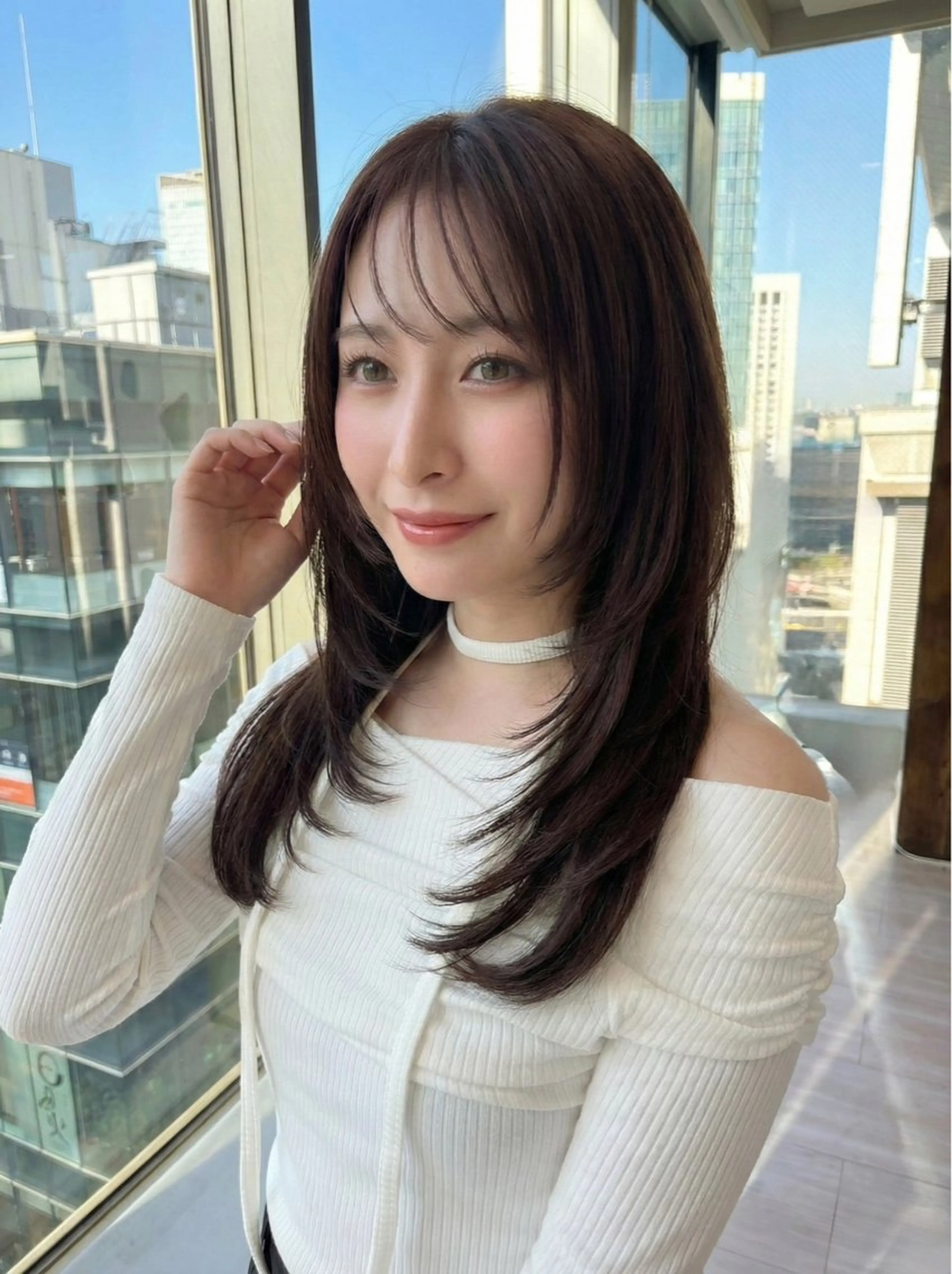 ロング カット トリートメント ヘッドスパ SHION/銀座 まとまるカット🩵のヘアスタイル