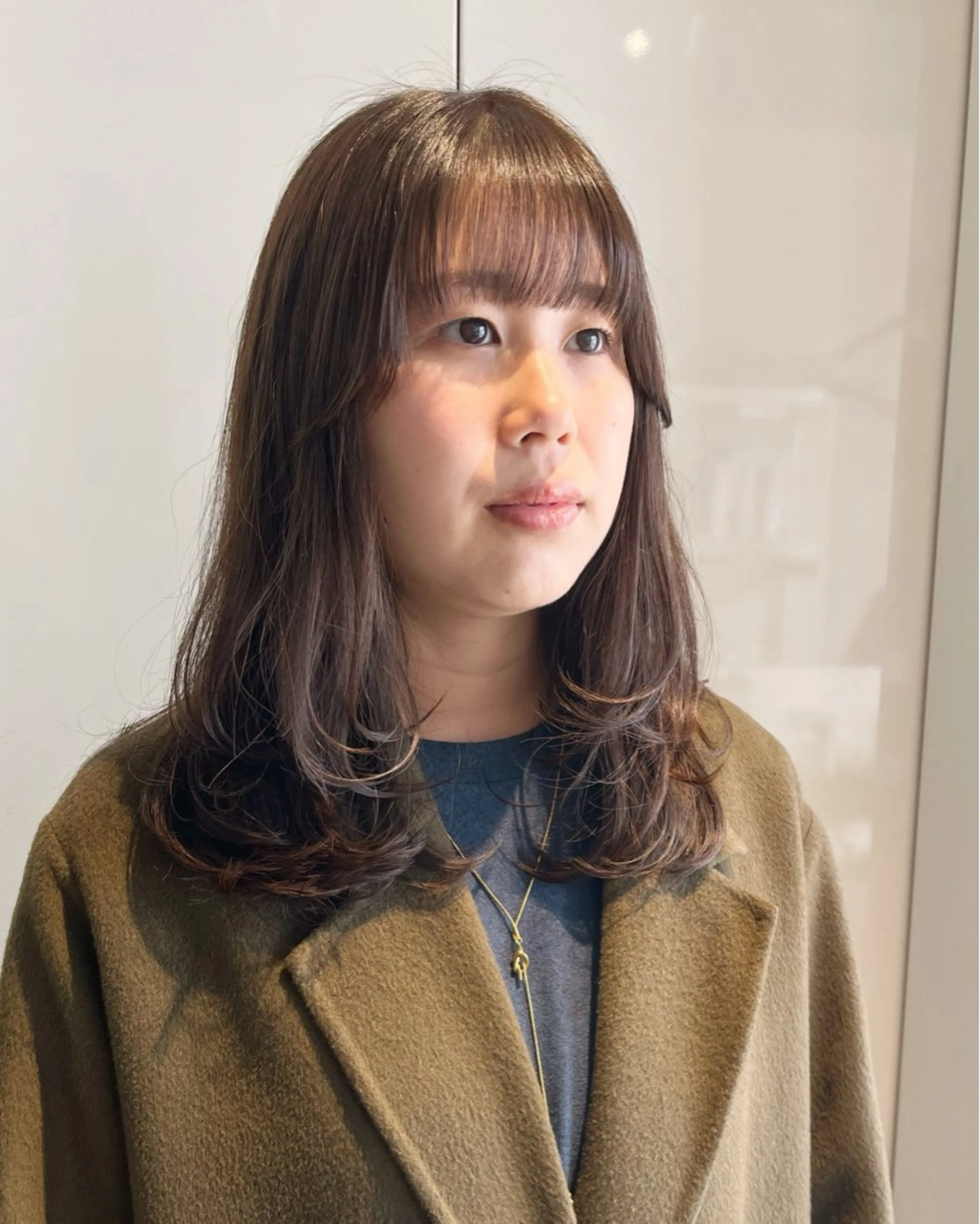 ミディアム カラー かわい りほのヘアスタイル