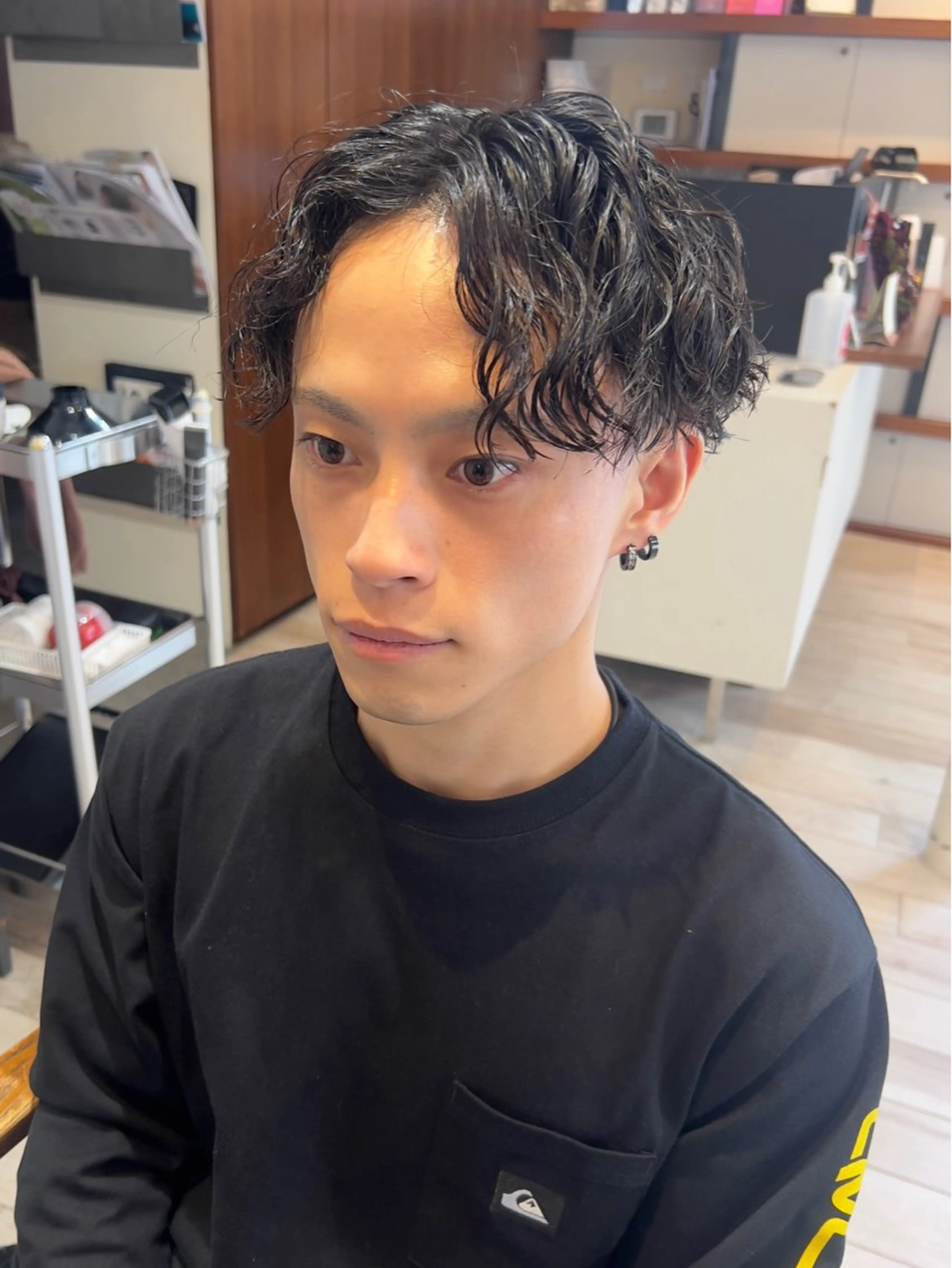 パーマ メンズ カット パーマ Ore🫧タナカマヤ /柔らかい質感カラーのヘアスタイル