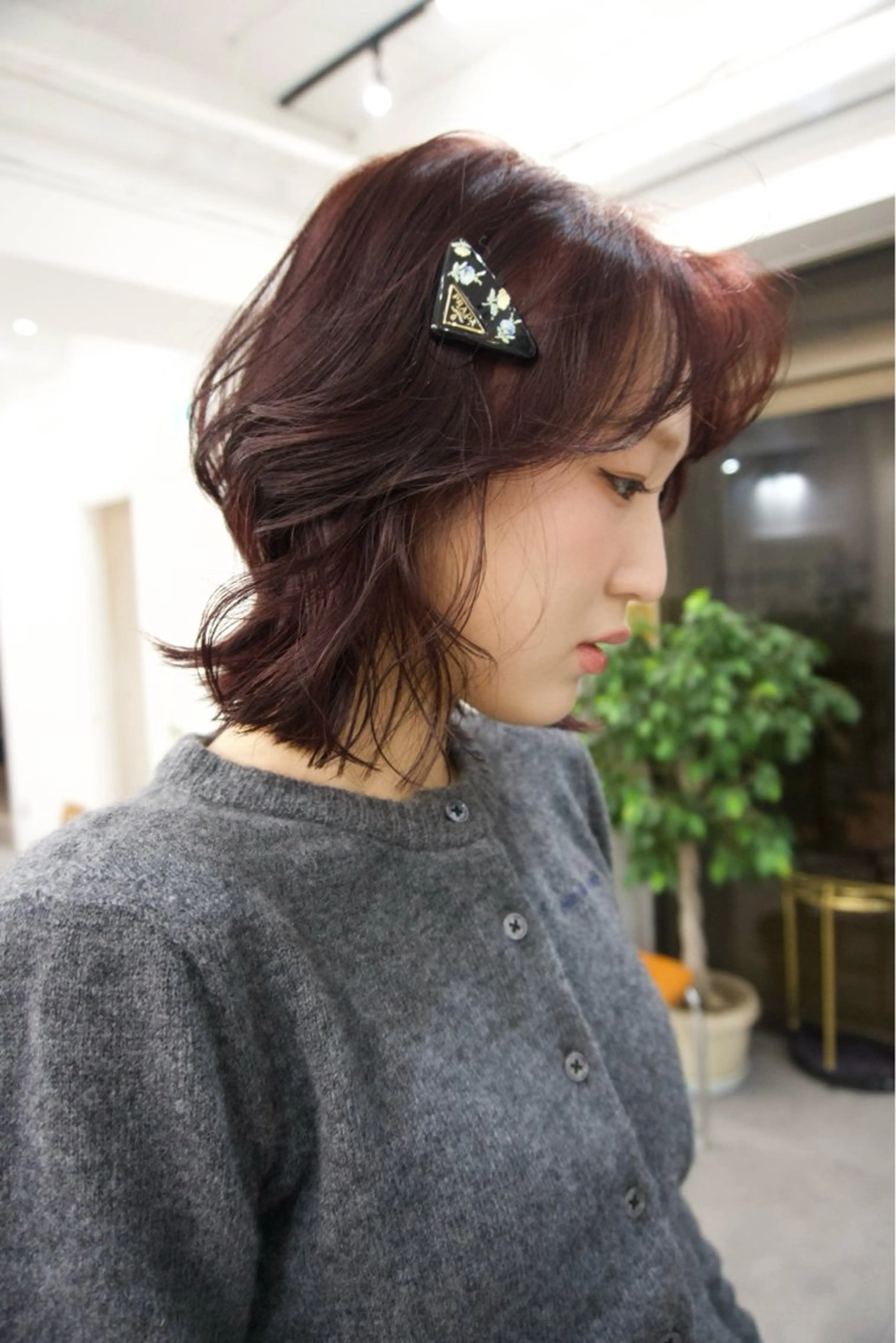 ショート カラー レッドカラー ボブ レイヤー／似合わせ TAKUYAのヘアスタイル