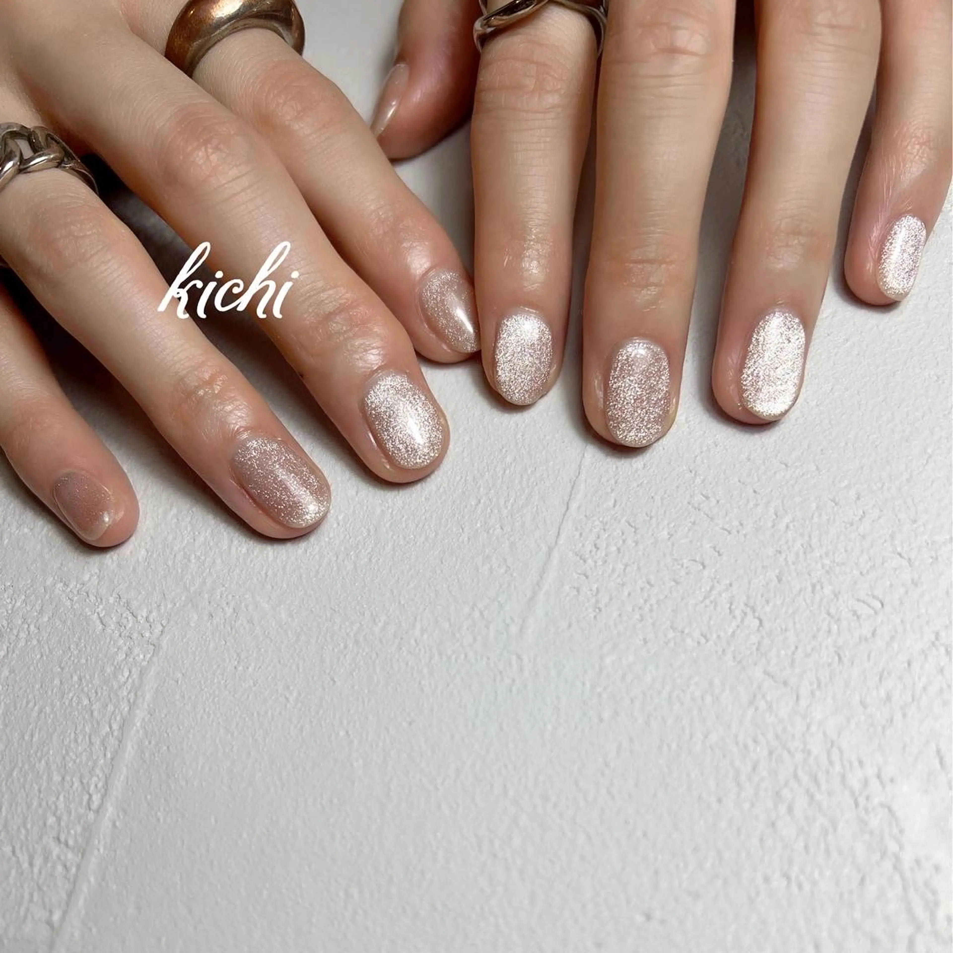 ネイル ジェルネイル マグネットネイル 持ち込み ニュアンスネイル パラジェル ハンドネイル フットネイル kichi･: *のネイルデザイン