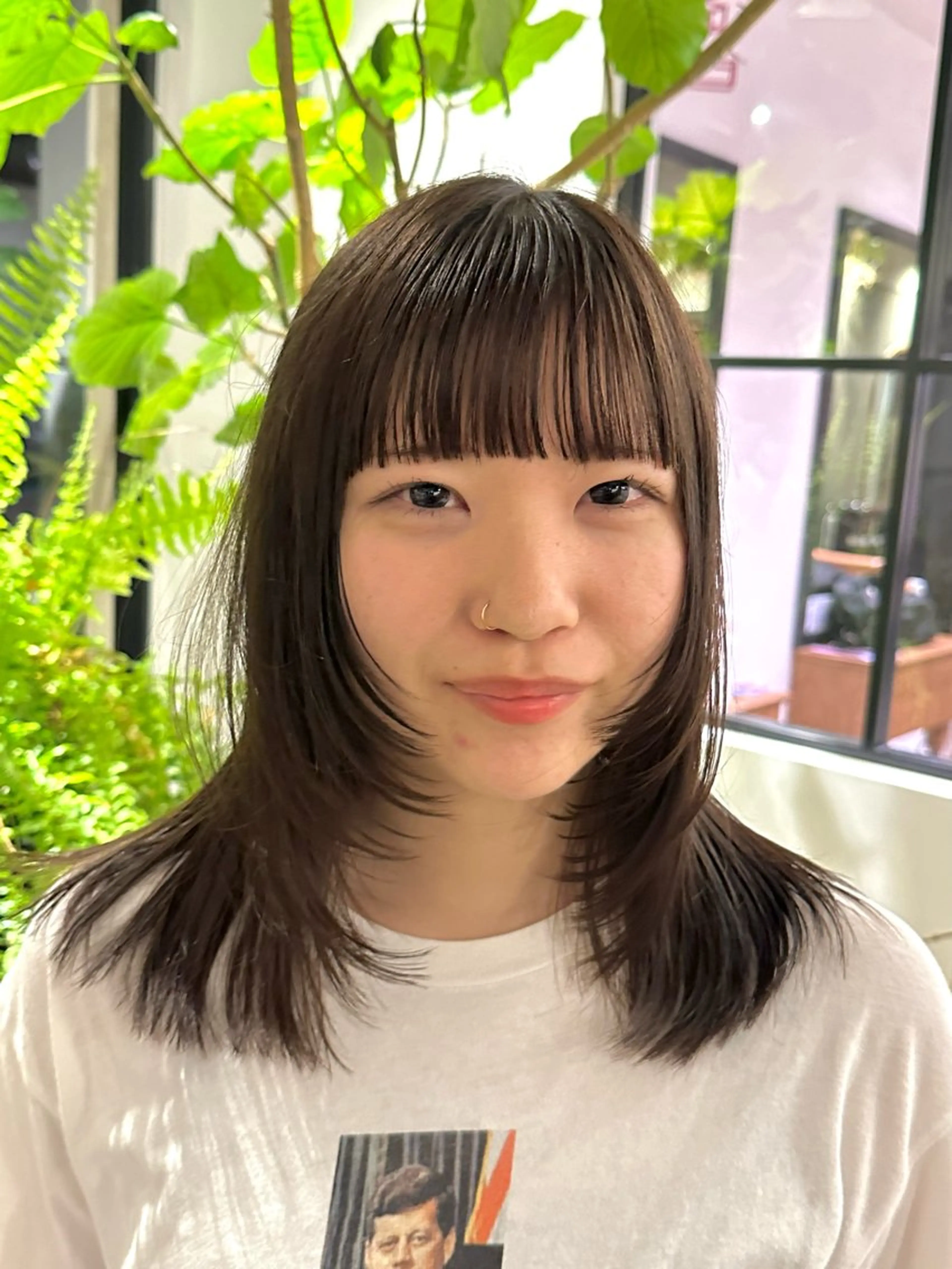 ミディアム なかの りなのヘアスタイル