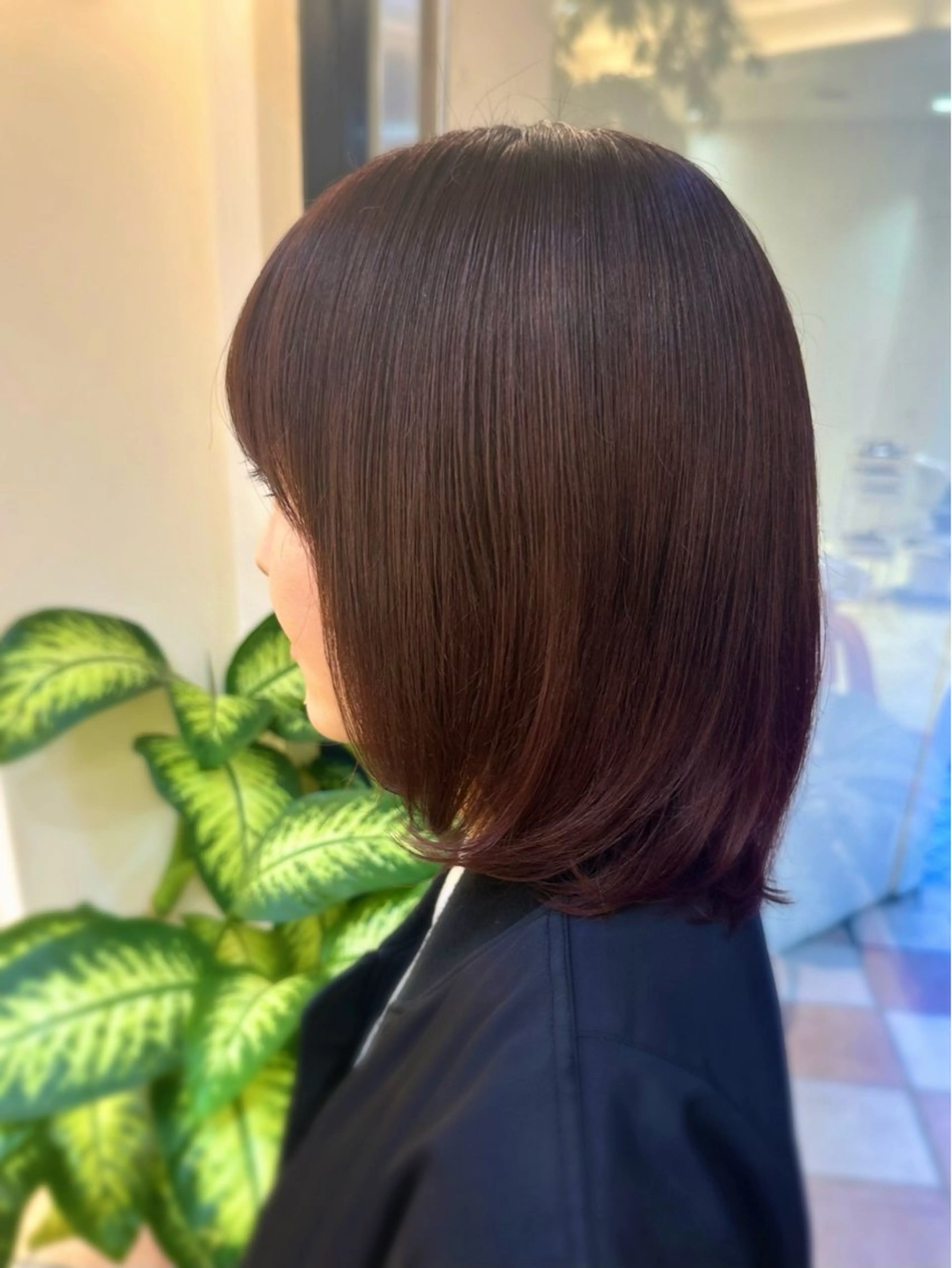 ミディアム カラー ブラウンカラー ダブルカラー レッドカラー レッドブラウン 小顔レイヤー💗 木村実樹のヘアスタイル