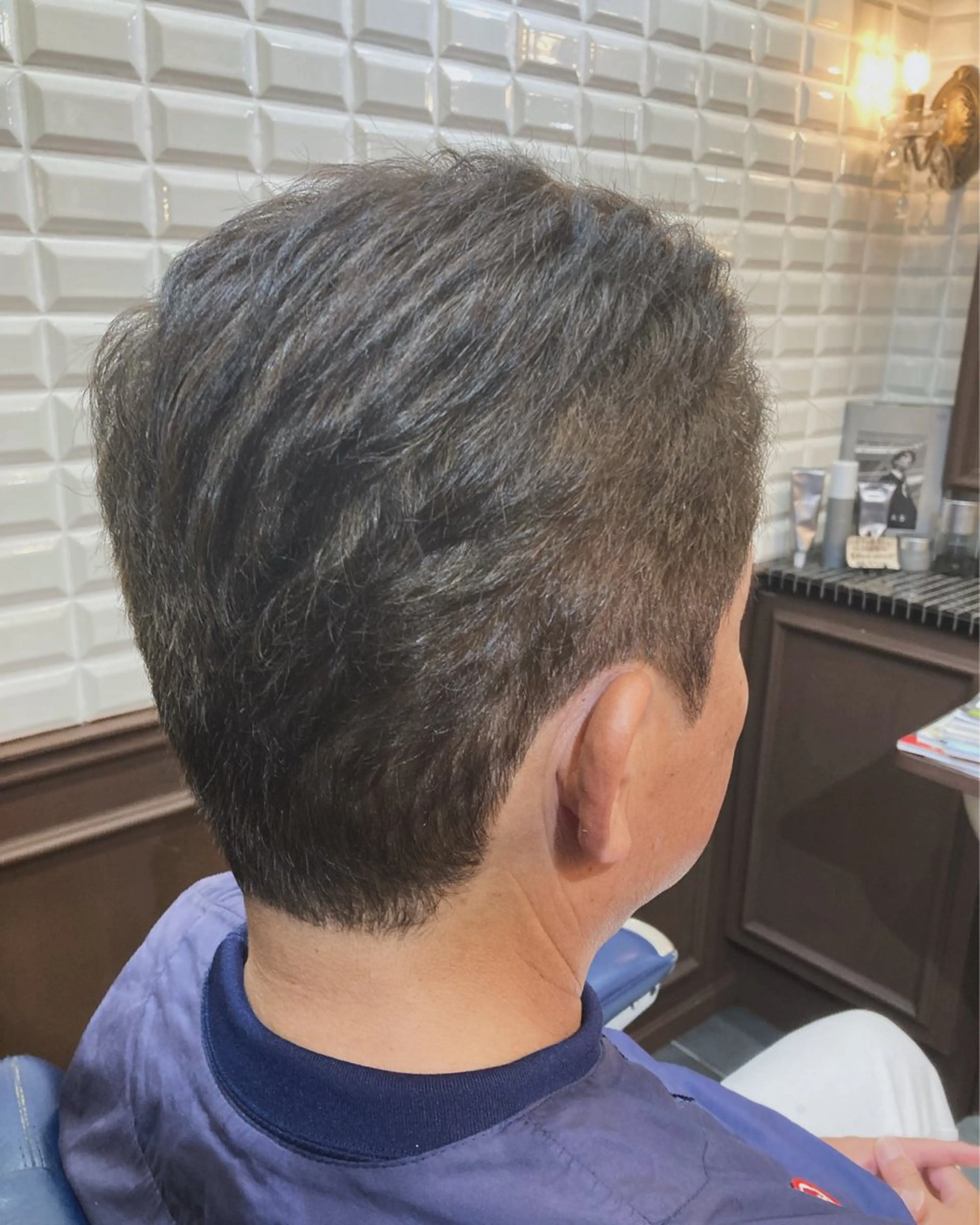 ショート メンズ オールバック 刈り上げ ルピナス中田店長 山口大地のヘアスタイル