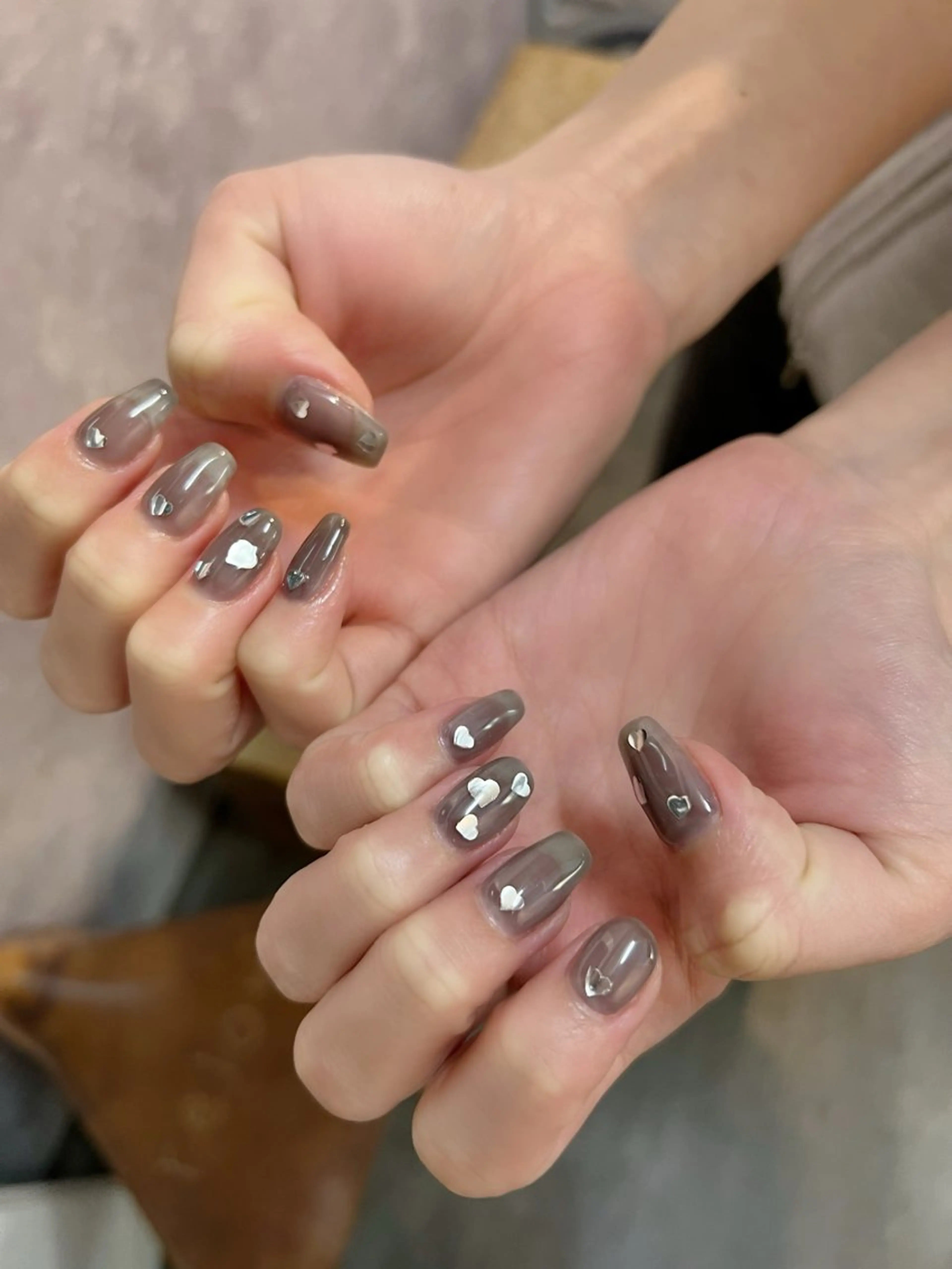 ネイル クリアネイル ハート ヤノ /relownailのネイルデザイン