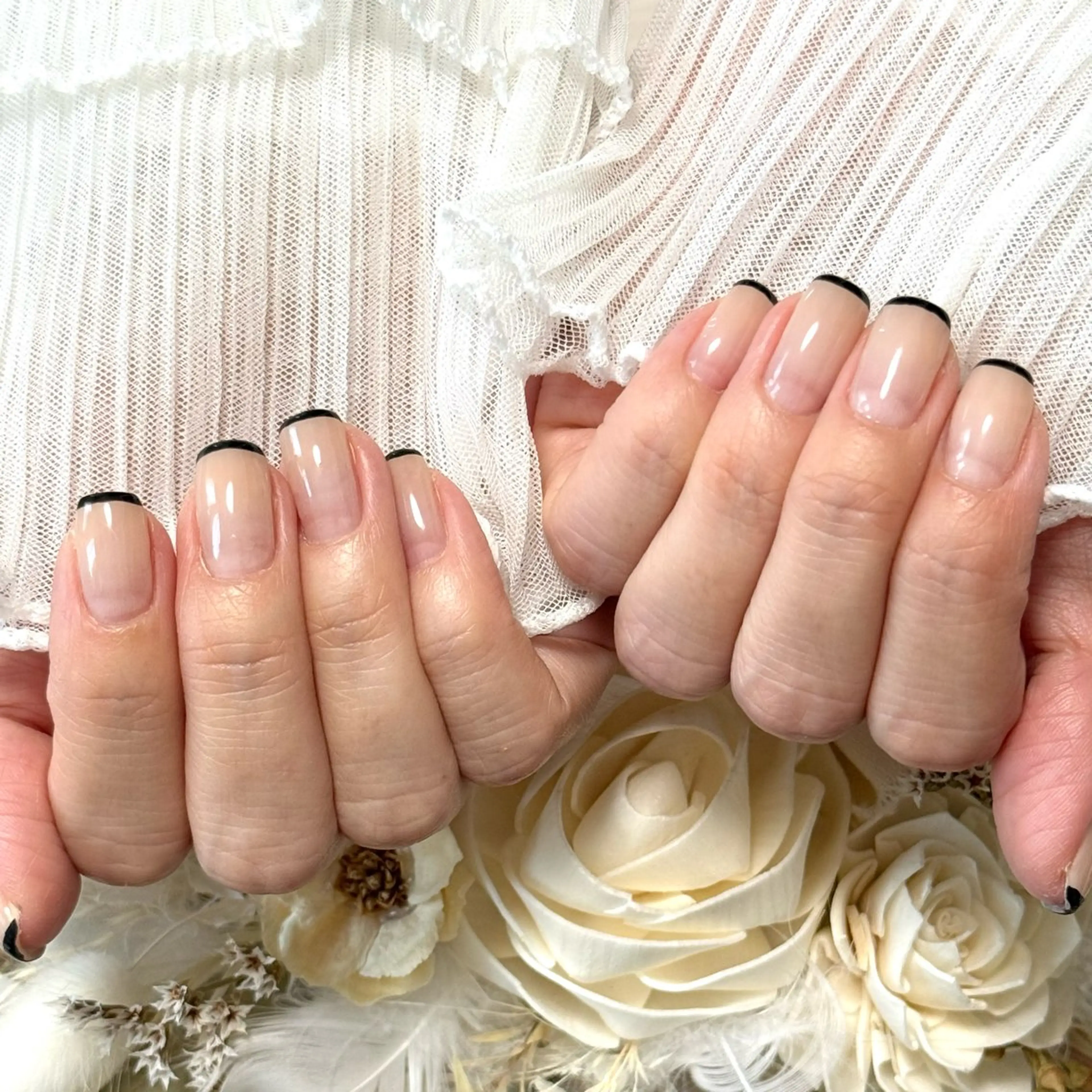 ネイル フレンチネイル グラデーション Hana_ Rieのネイルデザイン