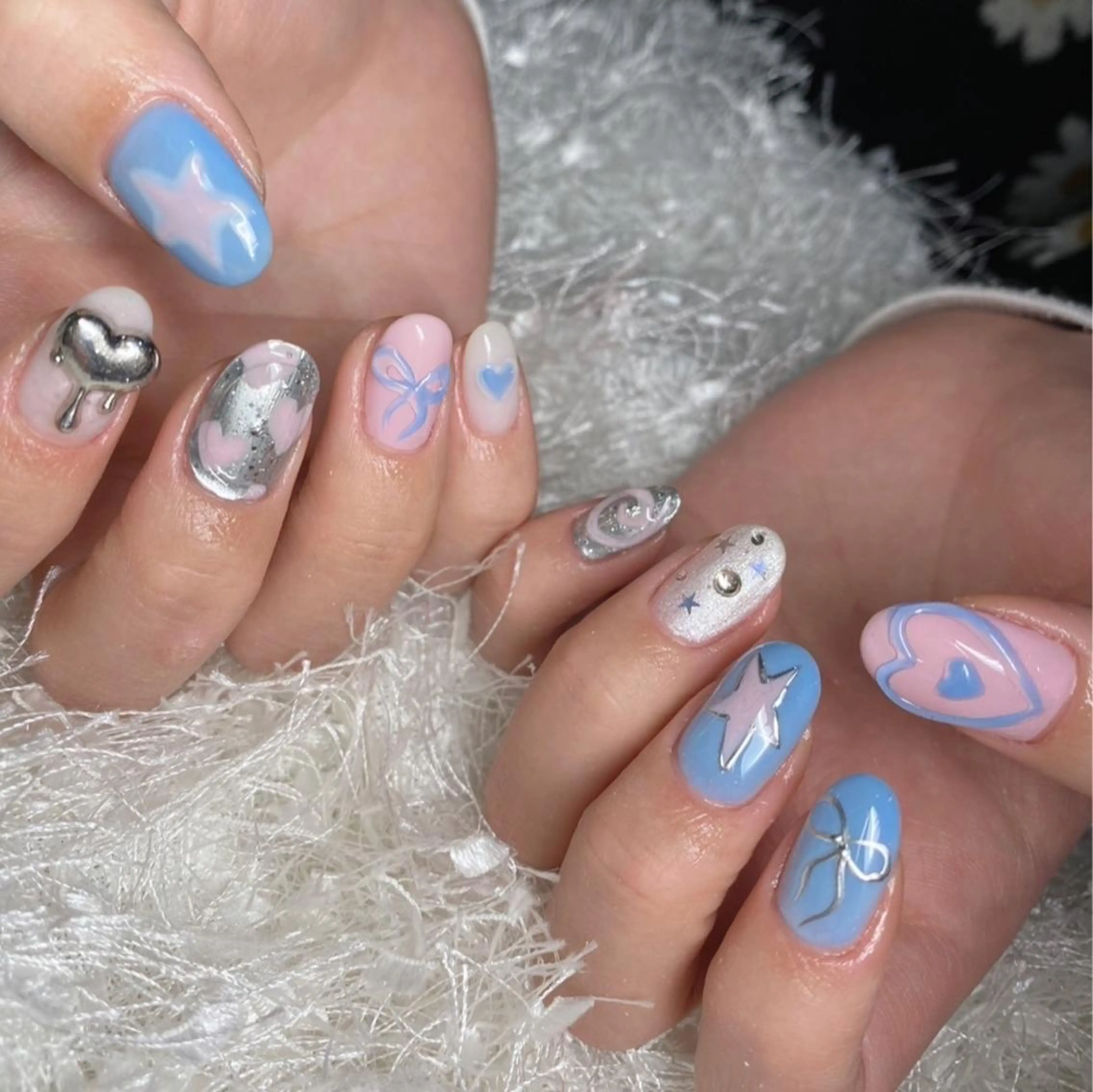 ネイル 長さ出し フレンチネイル ジェルネイル グラデーション 韓国ネイル ハンドネイル Nail&eye Belire 新宿のネイルデザイン